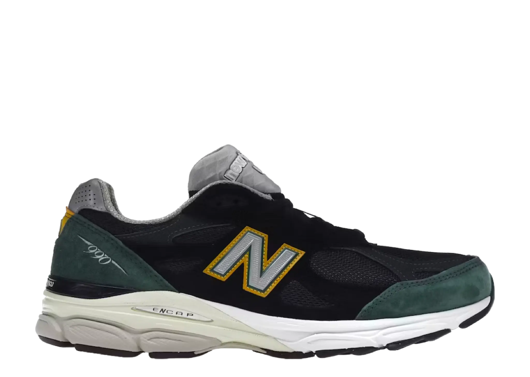 New Balance 990v3 MiUSA Black Green Yellow