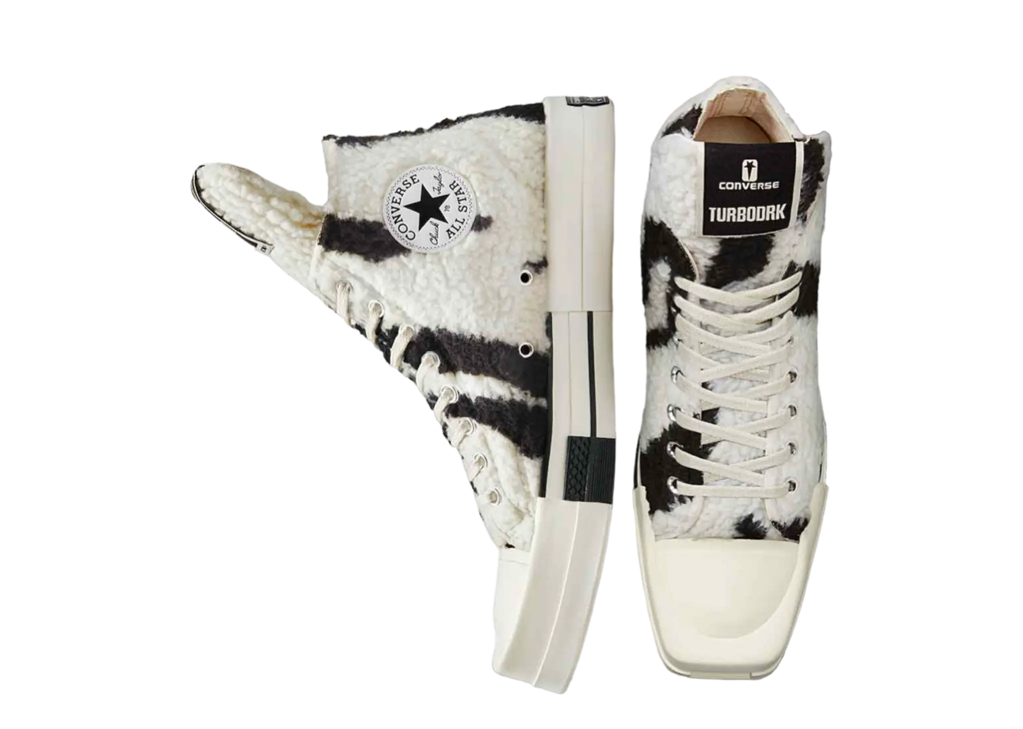 Converse TURBODRK Chuck Taylor All-Star 70 Hi Rick Owens DRKSHDW Sherpa Zebra Pr - photo 2