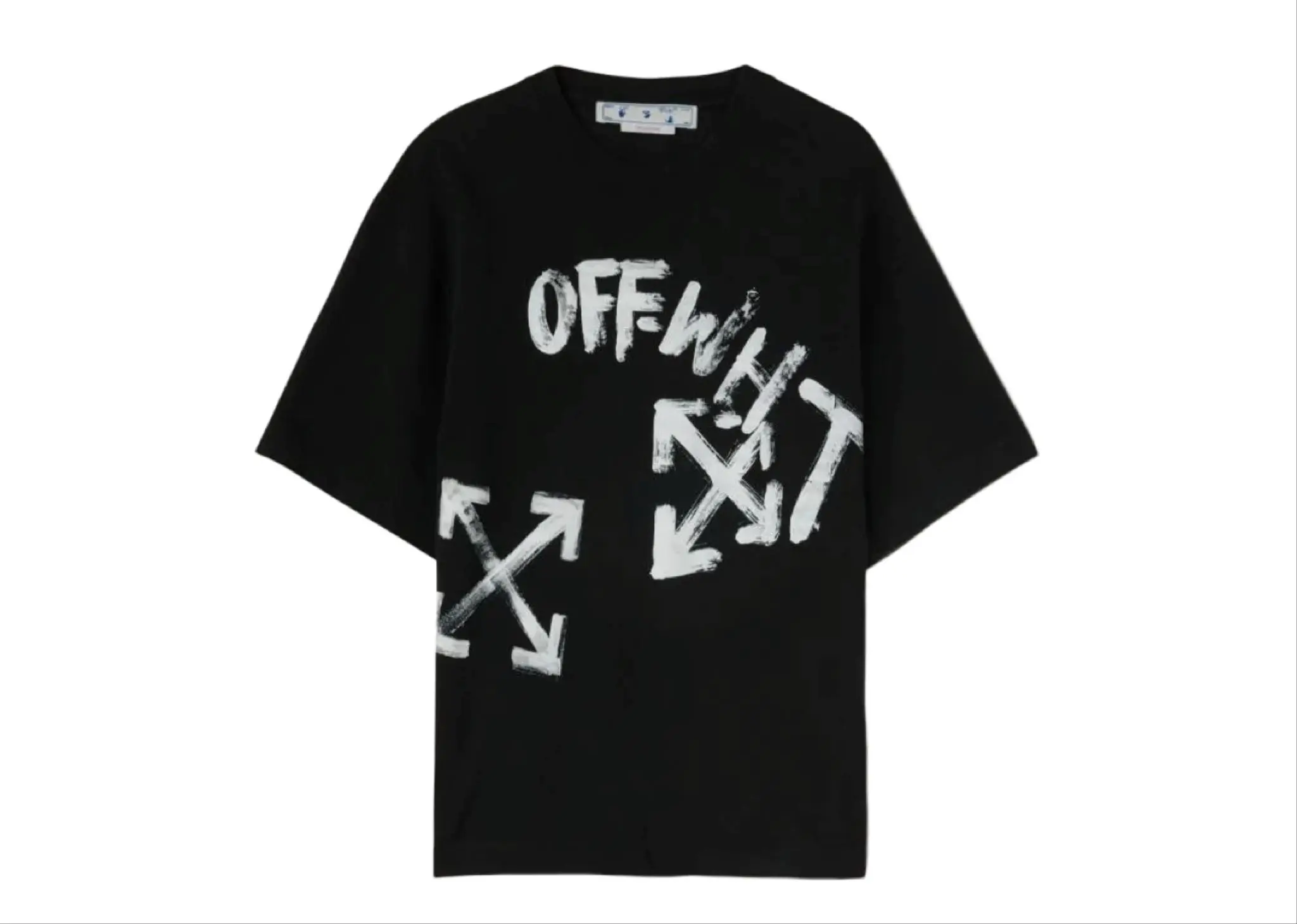 Off-White Paint Script Over Skate T-Shirt Black