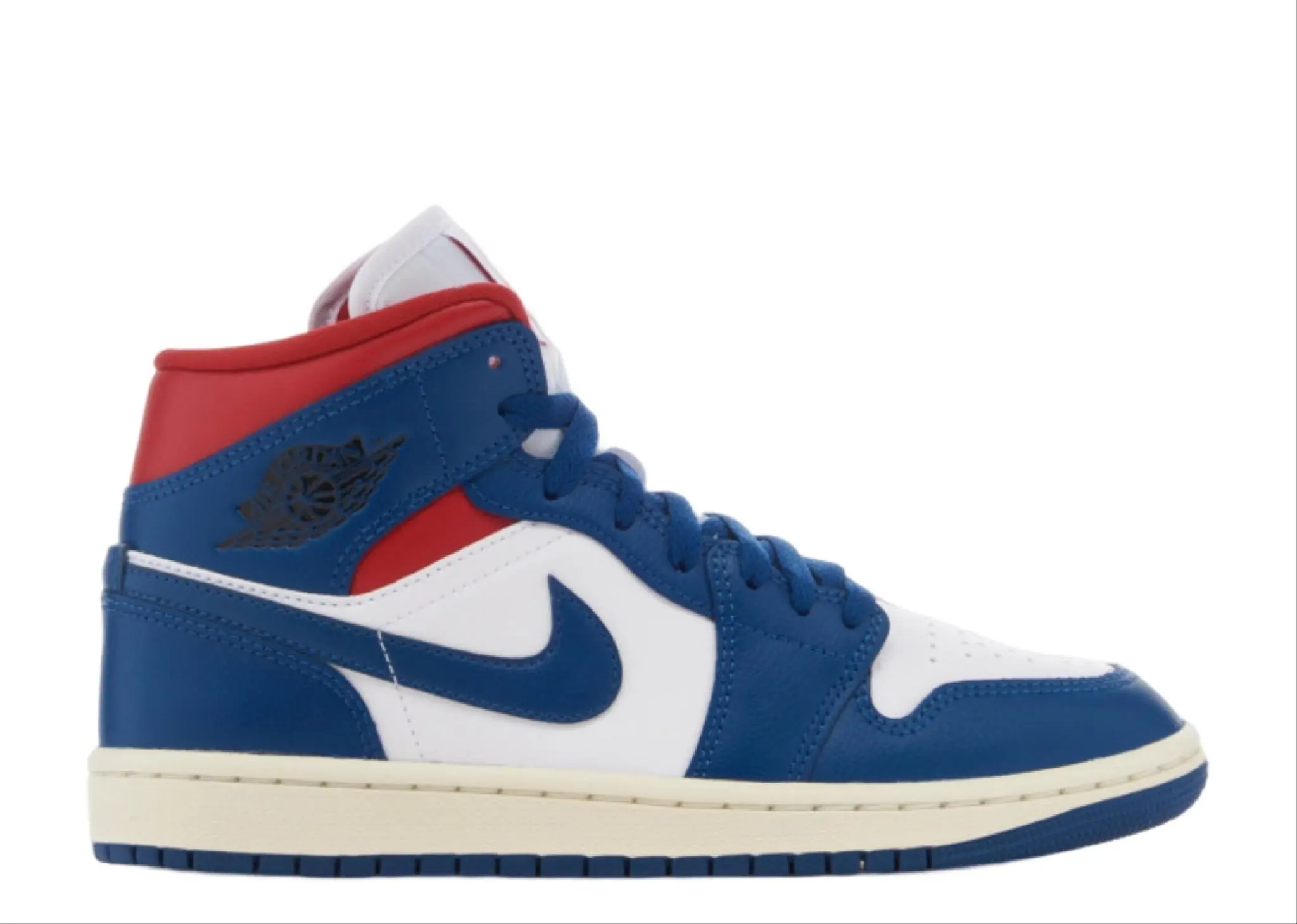Jordan 1 Mid French Blue Gym Red (Women's)