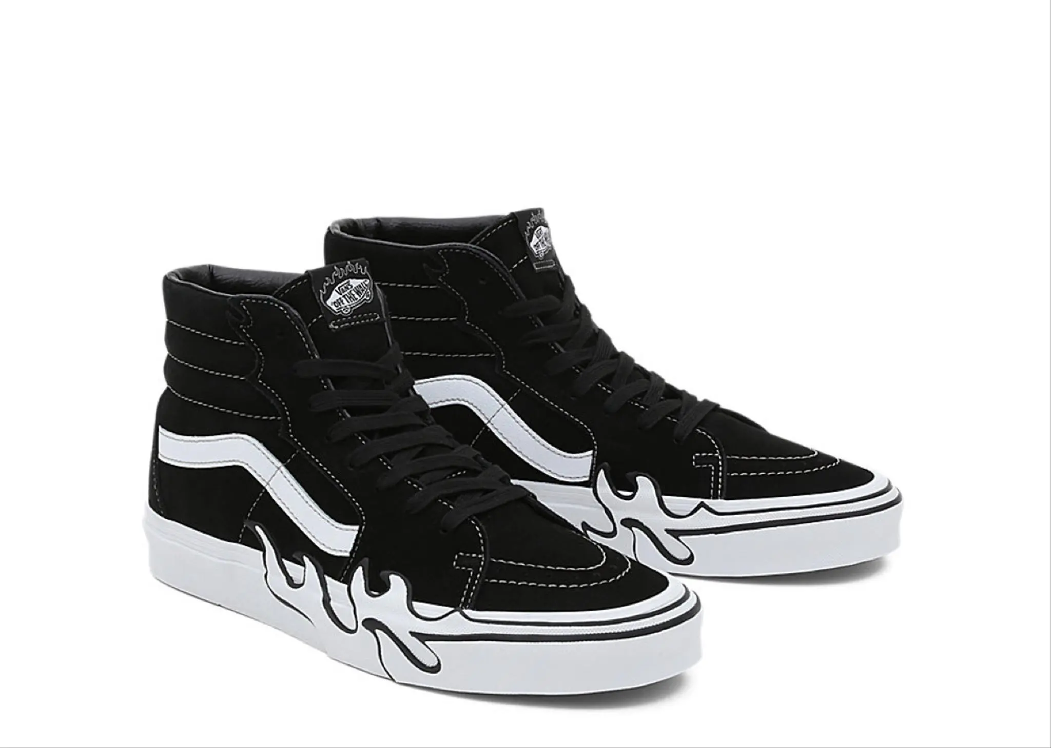 Vans Sk8 Hi Flame Suede Black White - photo 2