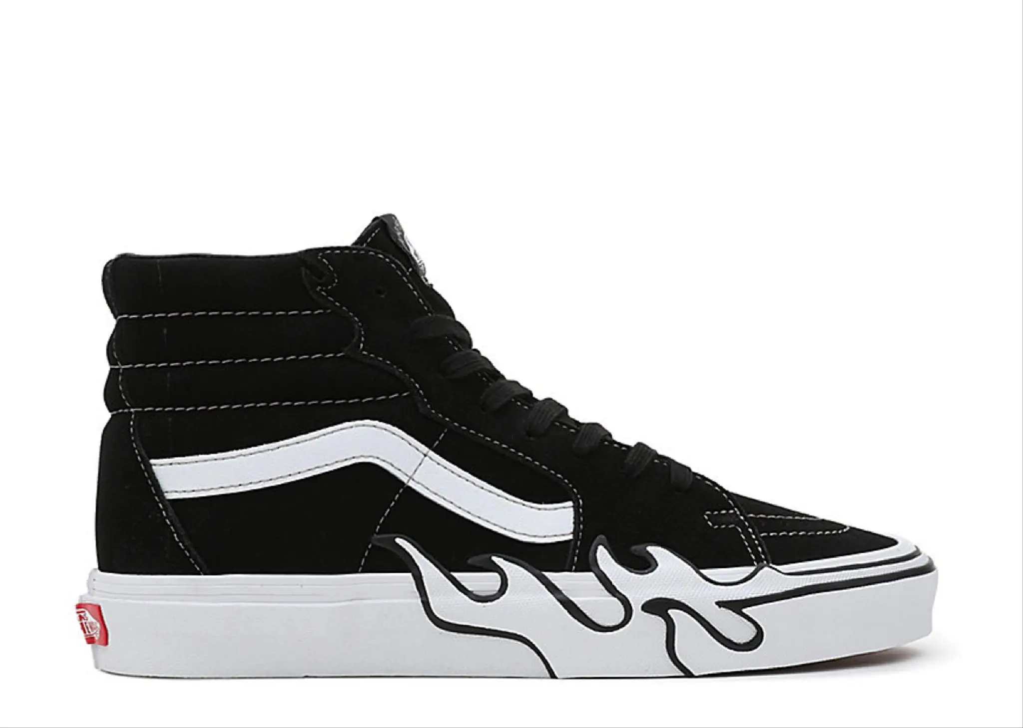 Vans Sk8 Hi Flame Suede Black White