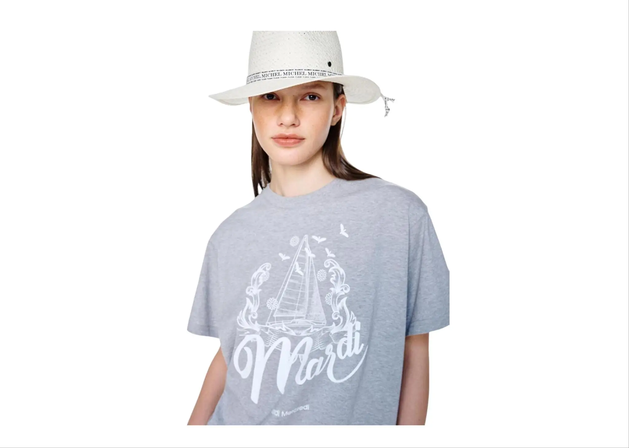Mardi Mercredi T-Shirt Bon Voyage Grey White