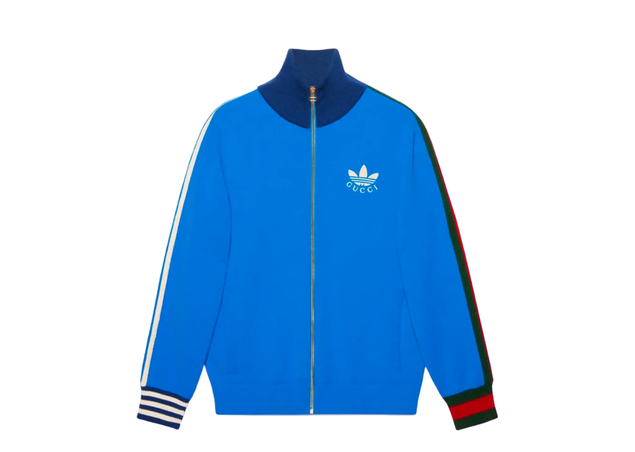 Gucci X Adidas Viscose Zip-Up Jacket Blue