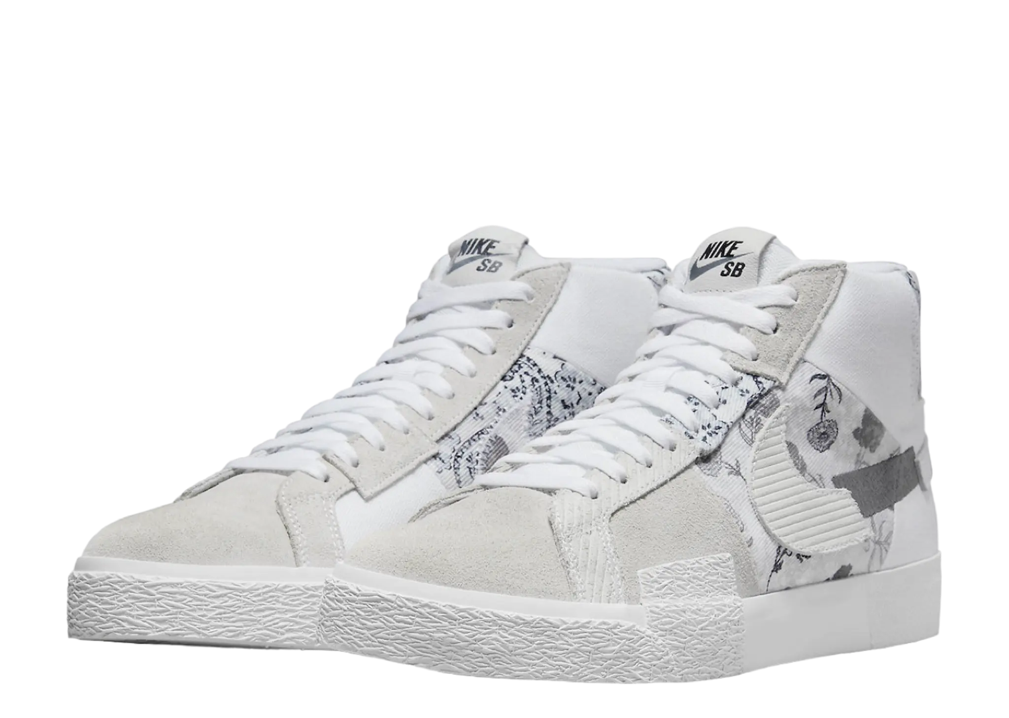Nike SB Zoom Blazer Mid Premium Floral White Grey - photo 2