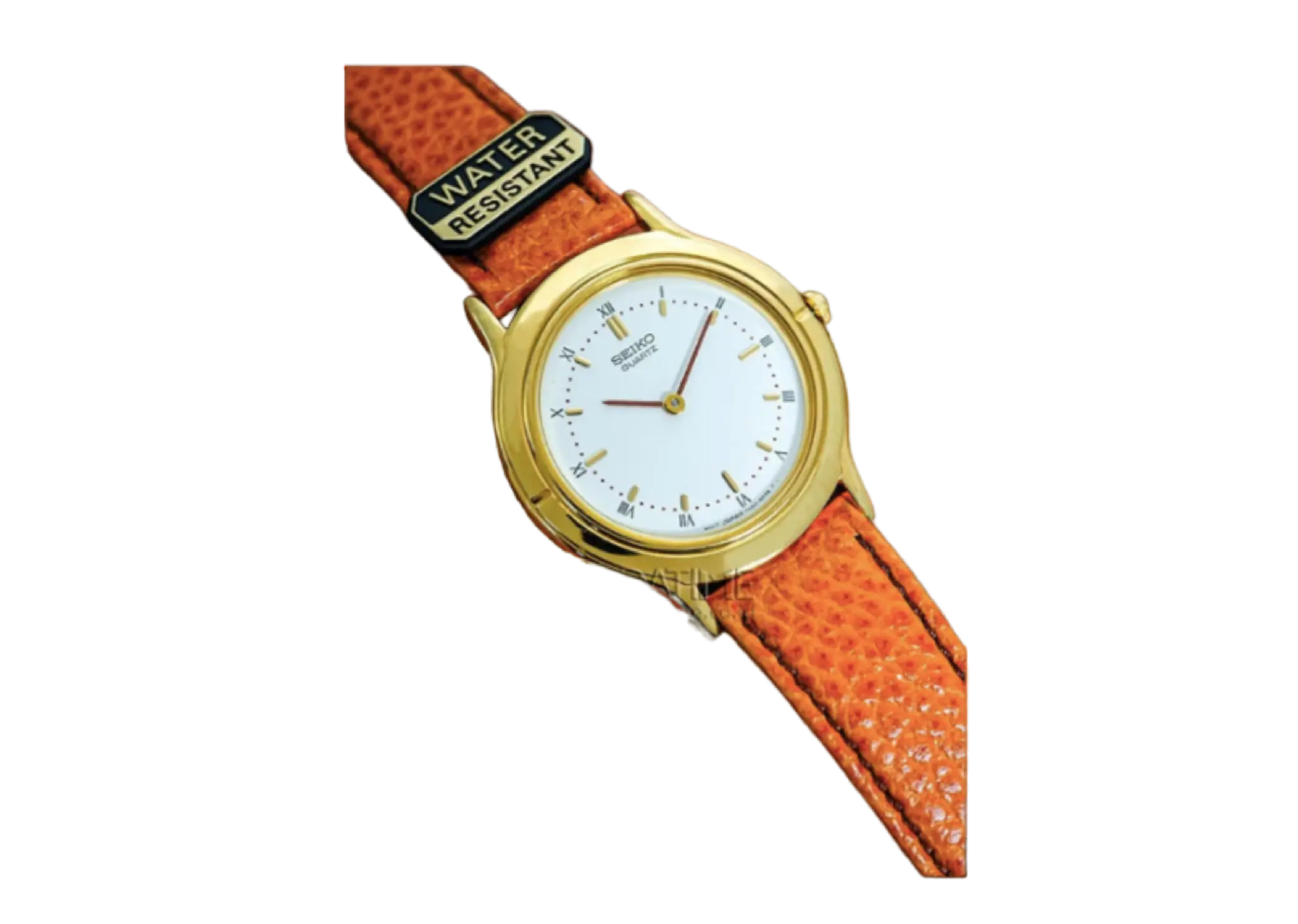 Seiko White Dial Orange Leather