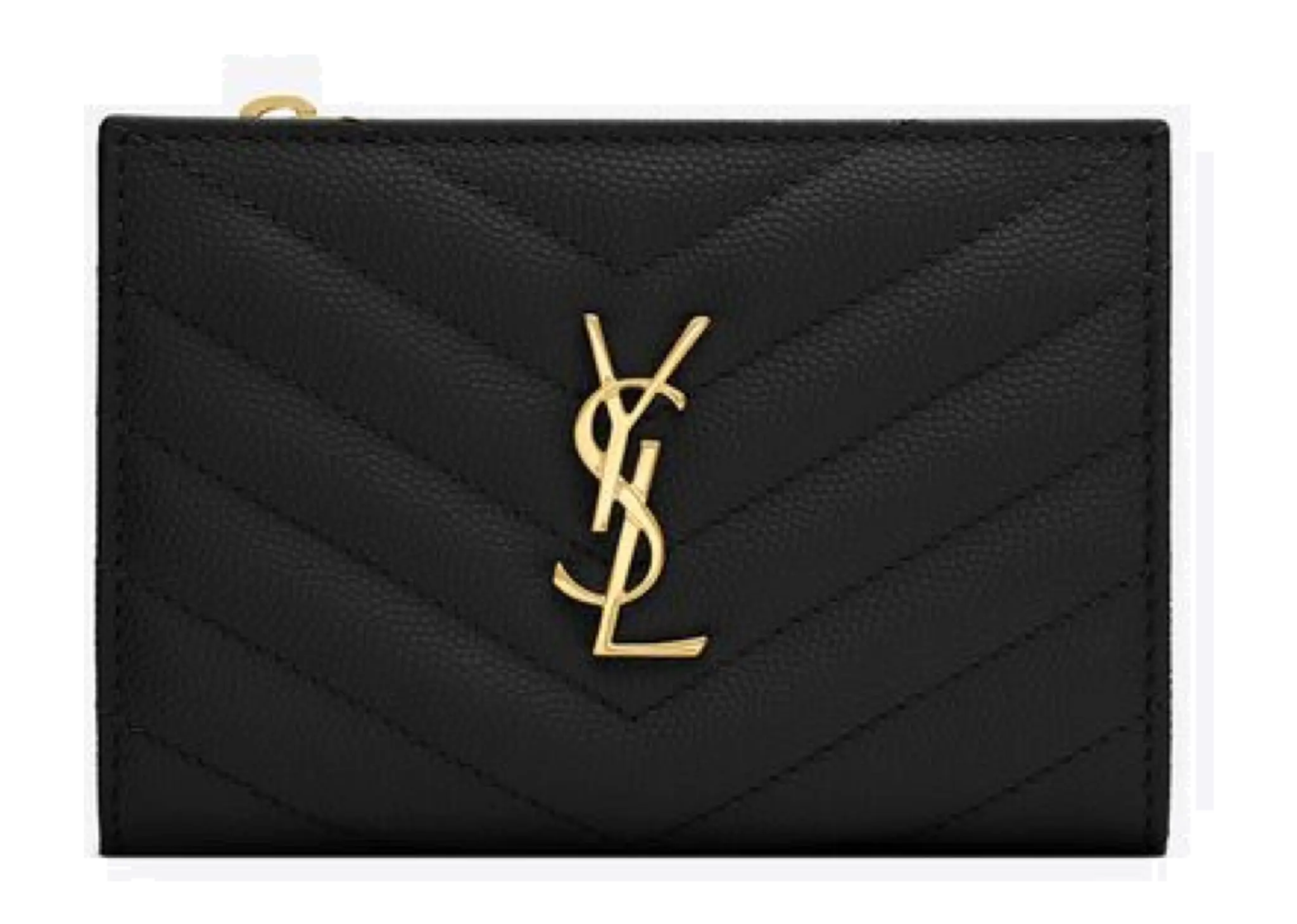 Saint Laurent Cassandre Matelassé Fragments Zipped Bi-Fold Wallet