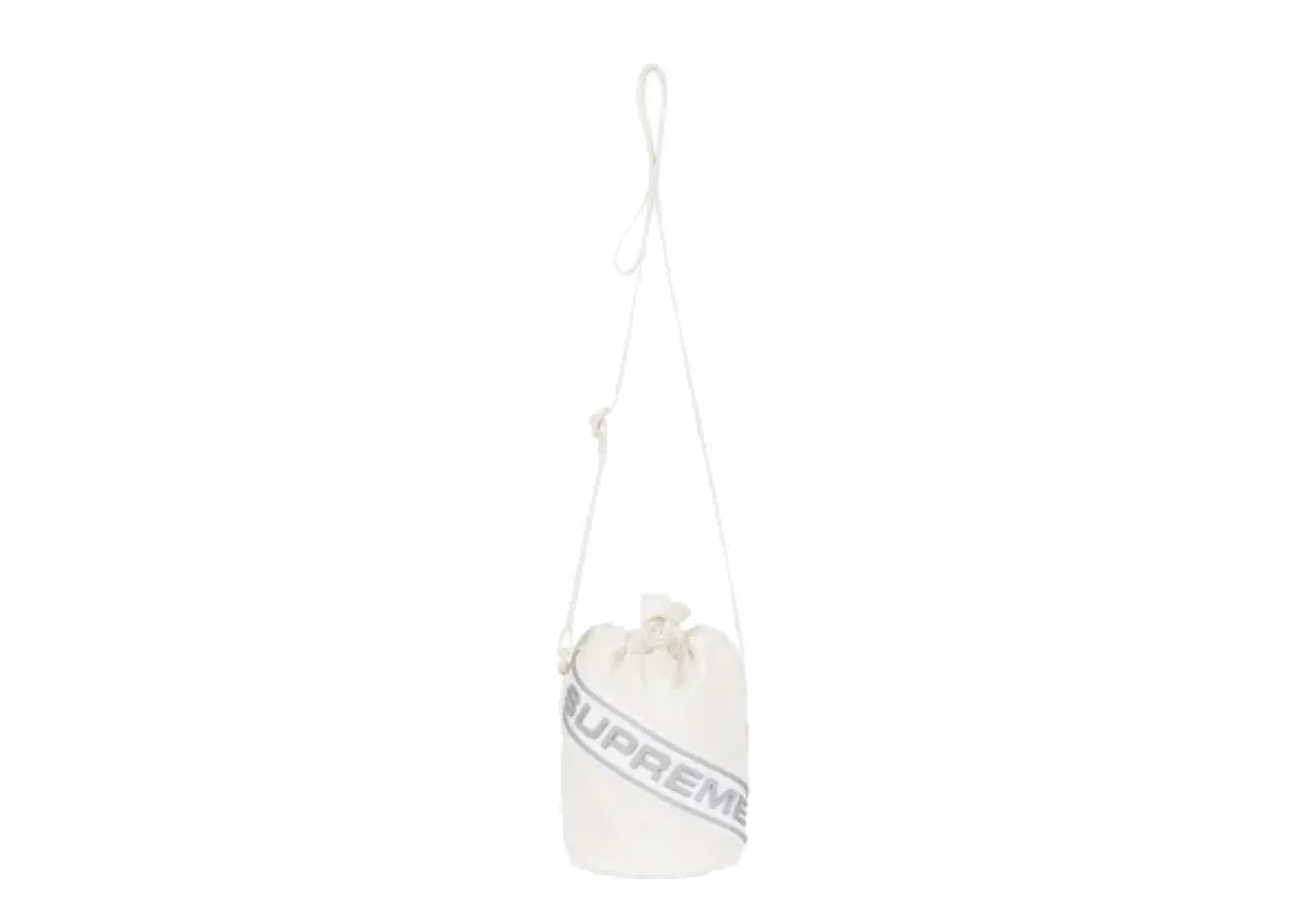 Supreme Small Cinch Pouch Reflective Logo White