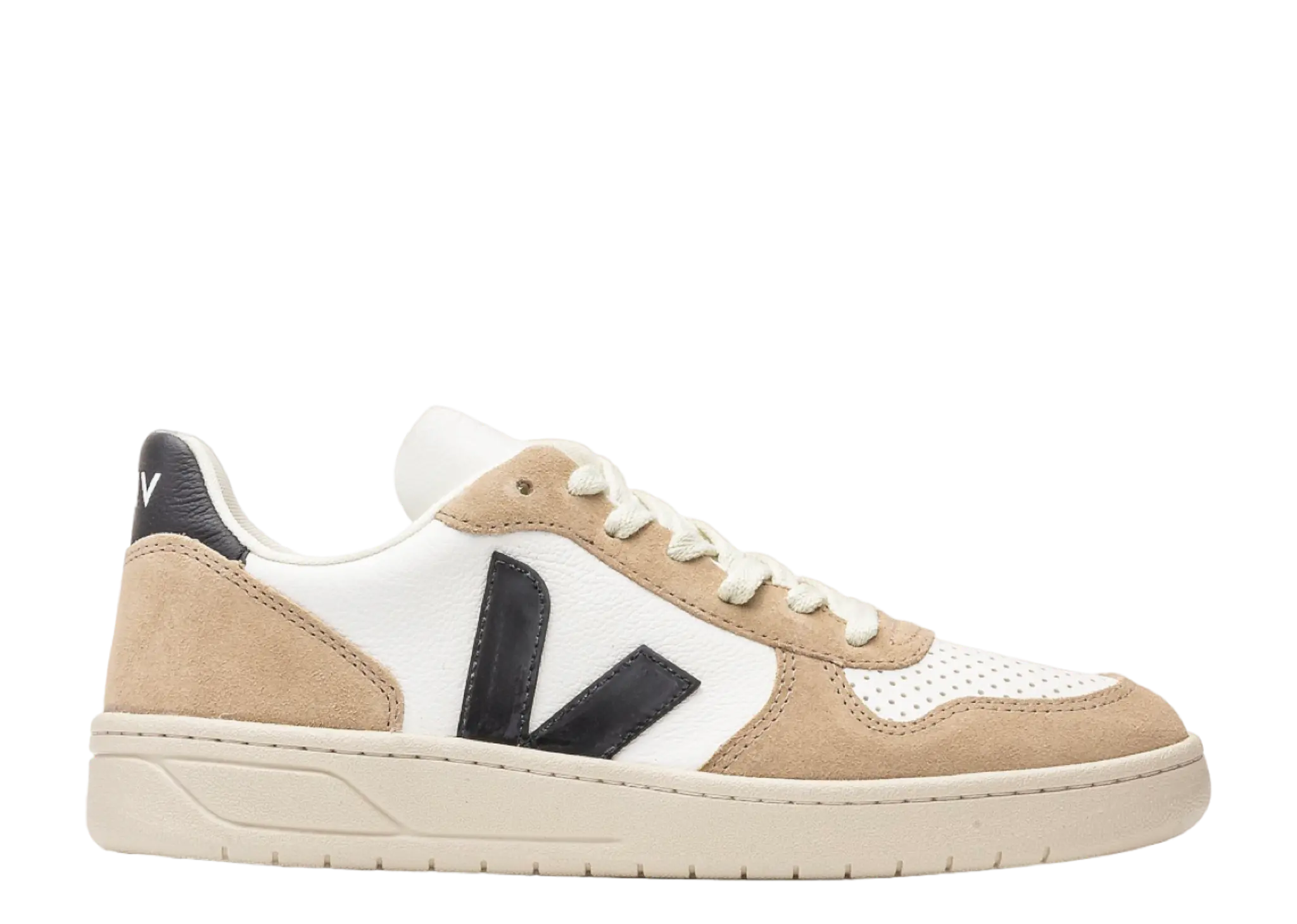 Veja V-10 Chromefree Leather White Black Sahara