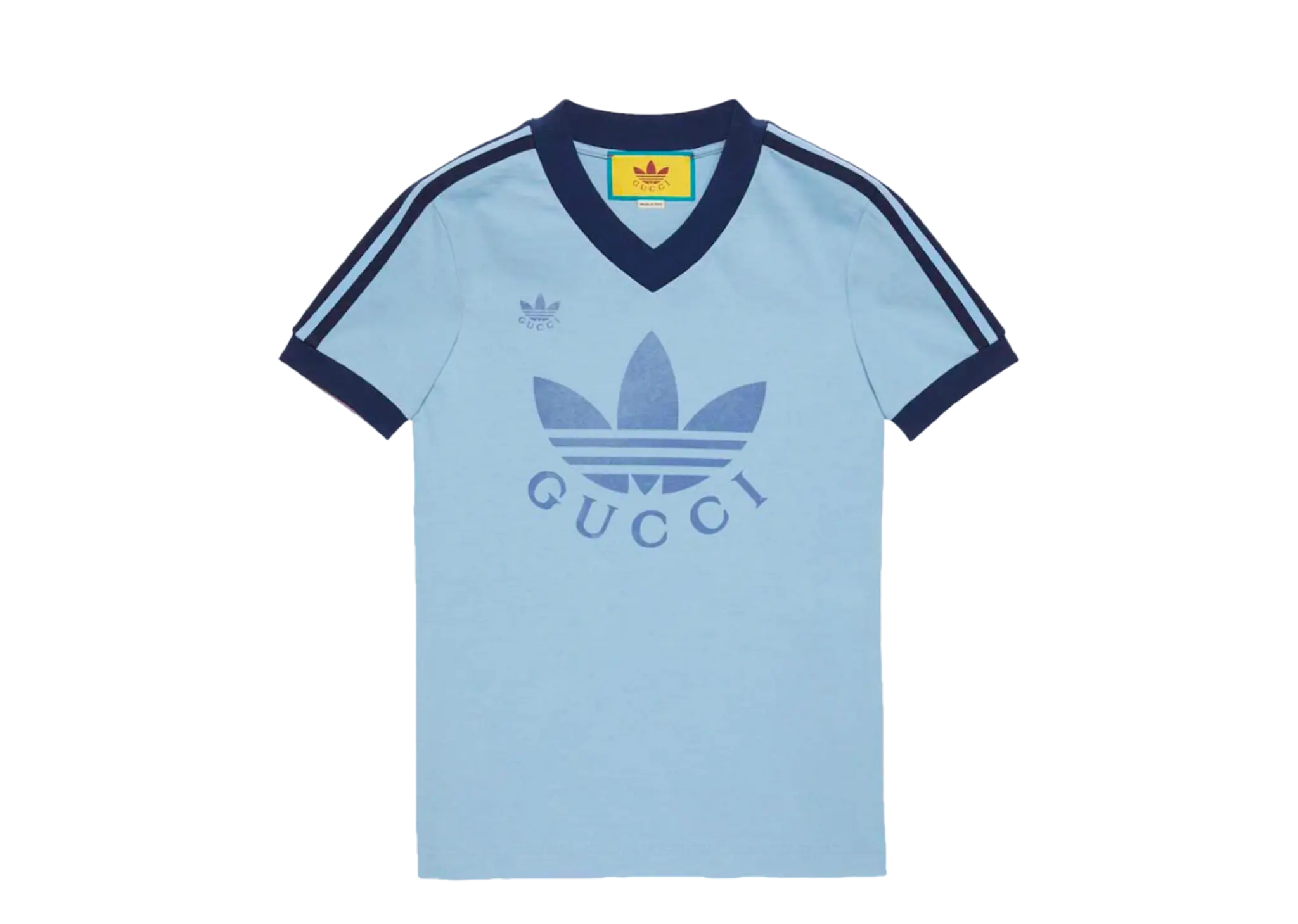Gucci X Adidas V-Neck T-Shirt Light Blue