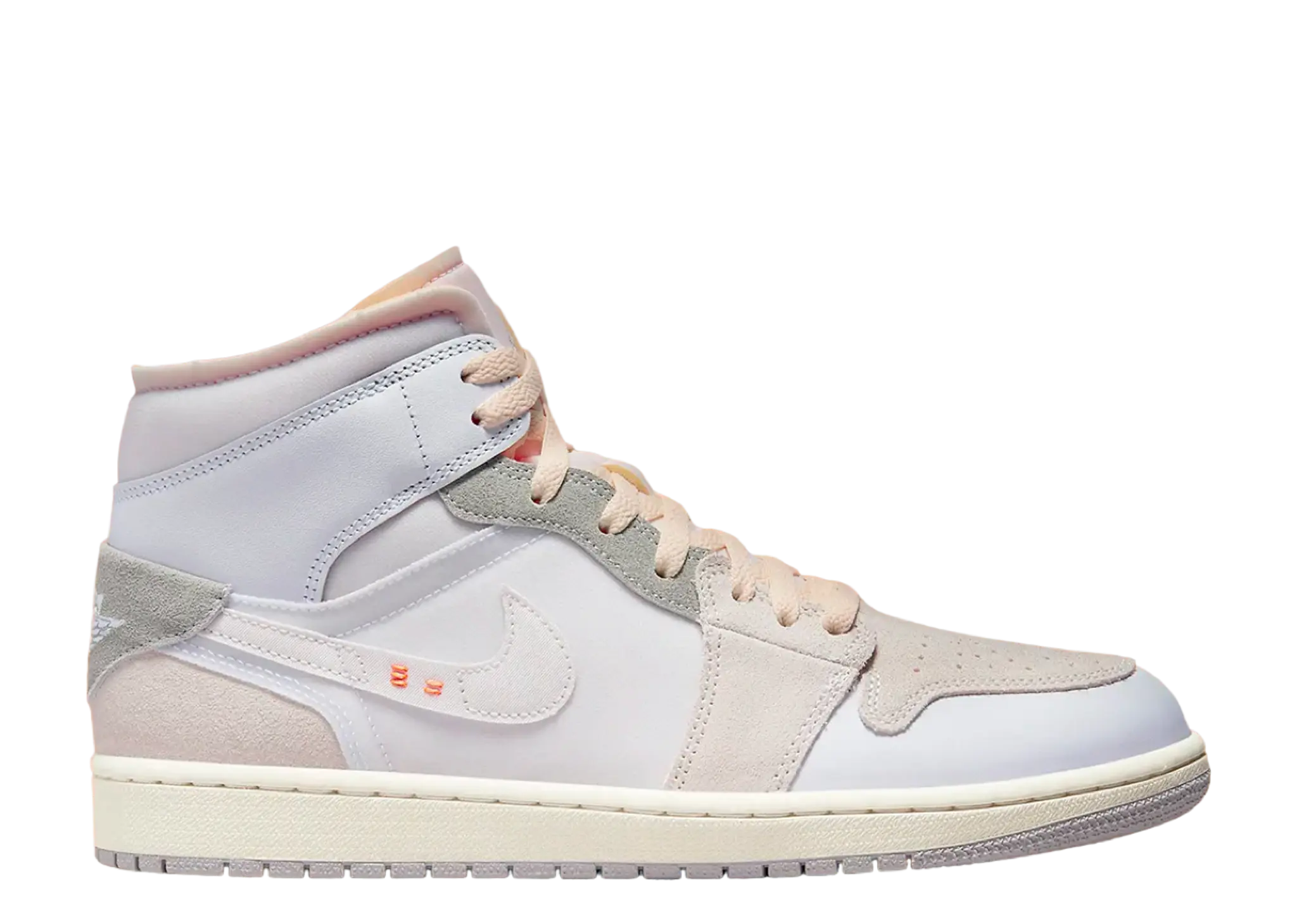 Air Jordan 1 Mid SE Craft Inside Out White Grey (Grade School)
