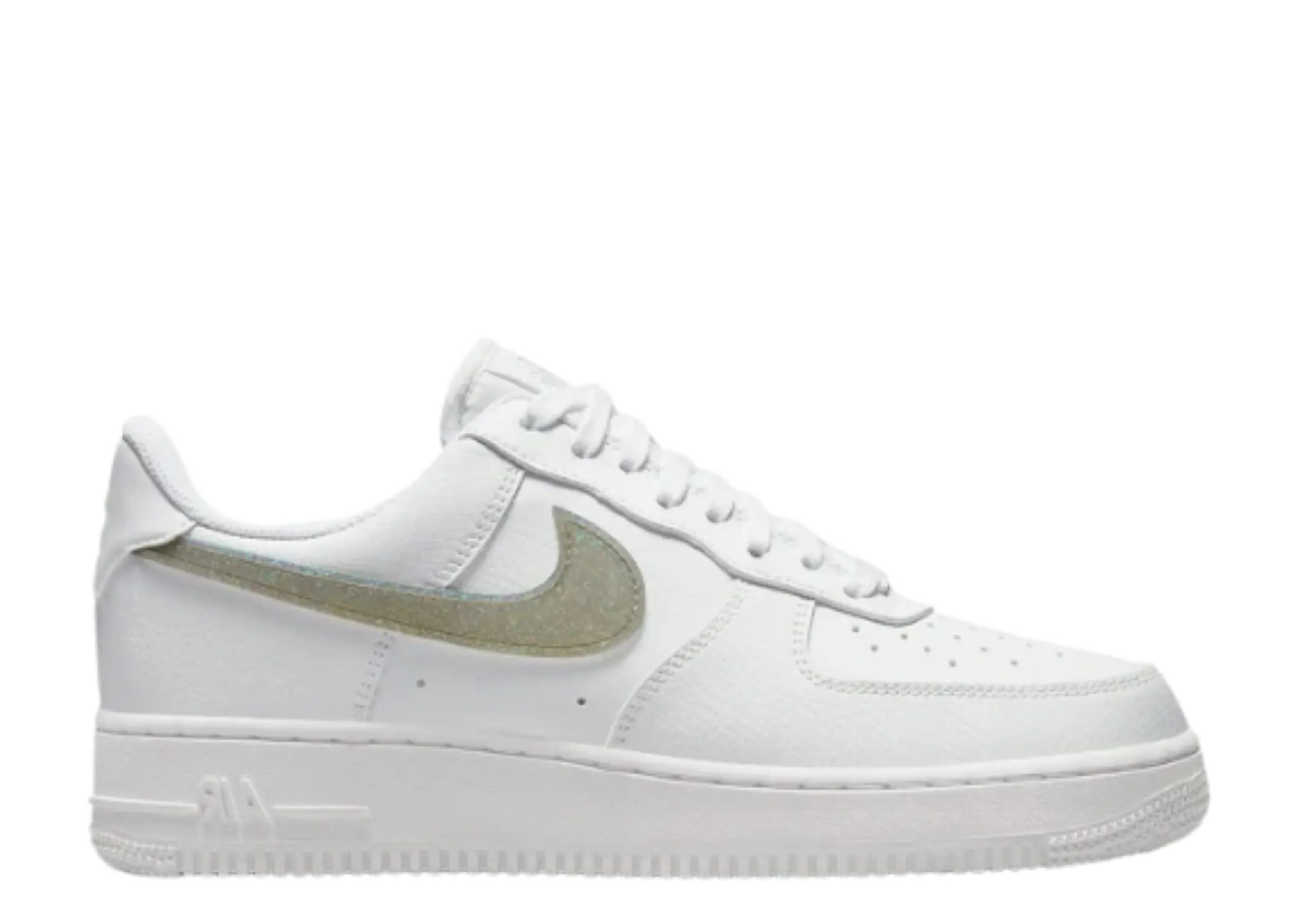 Nike Air Force 1 Low White Gold Glitter Swoosh (Women's)