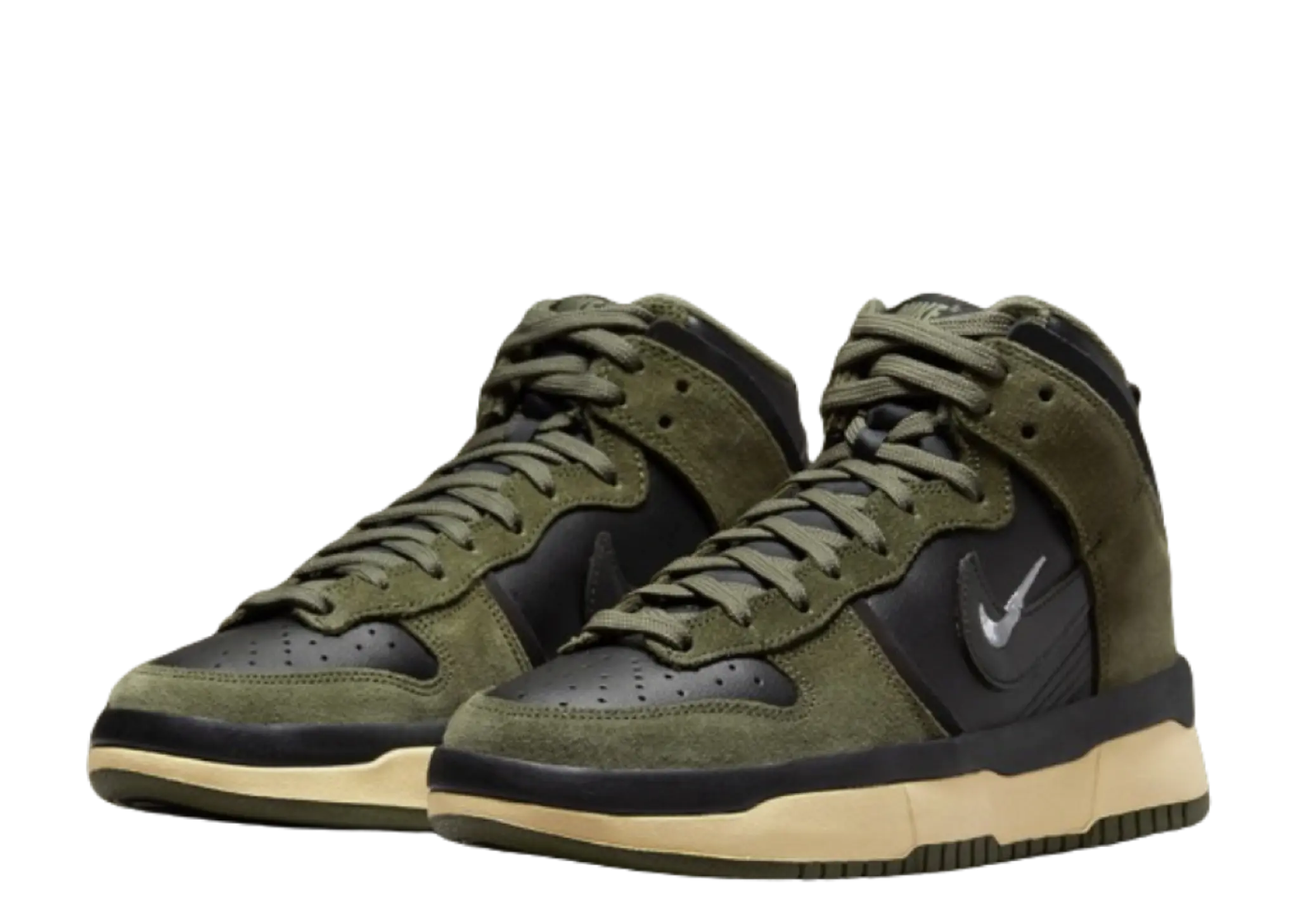 Nike Dunk High Up Medium Olive Black Velvet Brown Wolf Grey (Women's) - photo 2