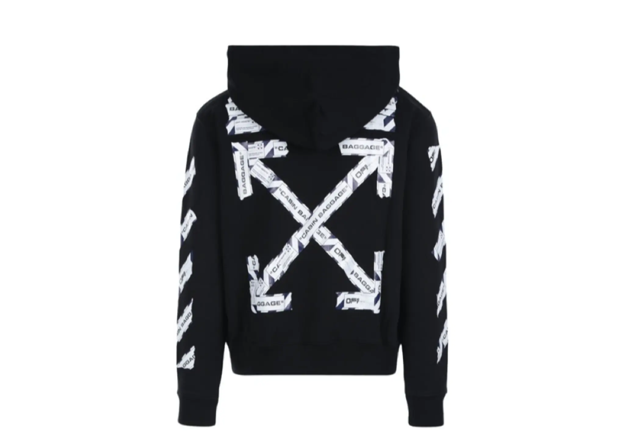 Off-White Airport Tape Slim Zip Hoodie Black - photo 2