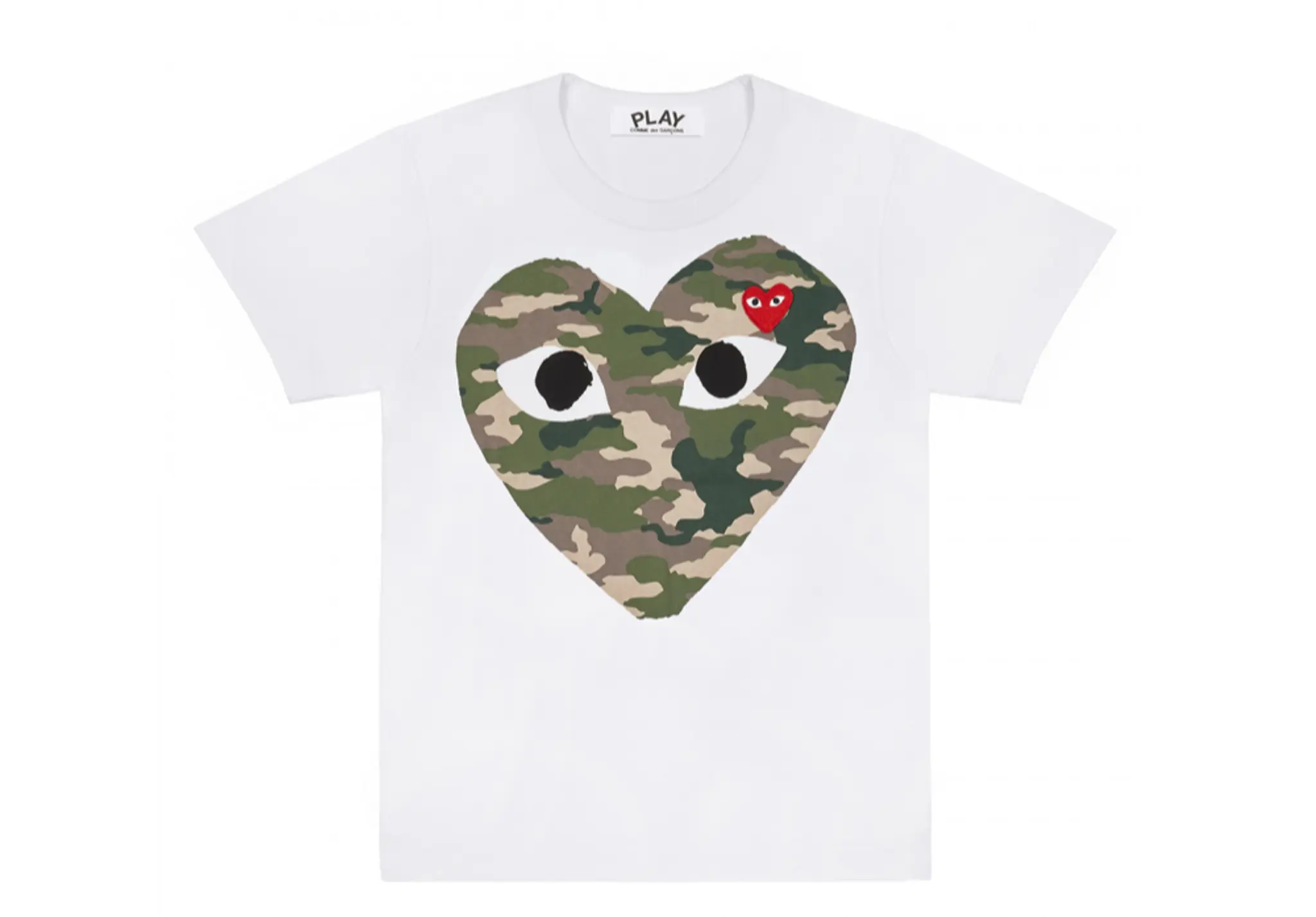 Comme des Garçons Play Camouflage Heart T-Shirt White