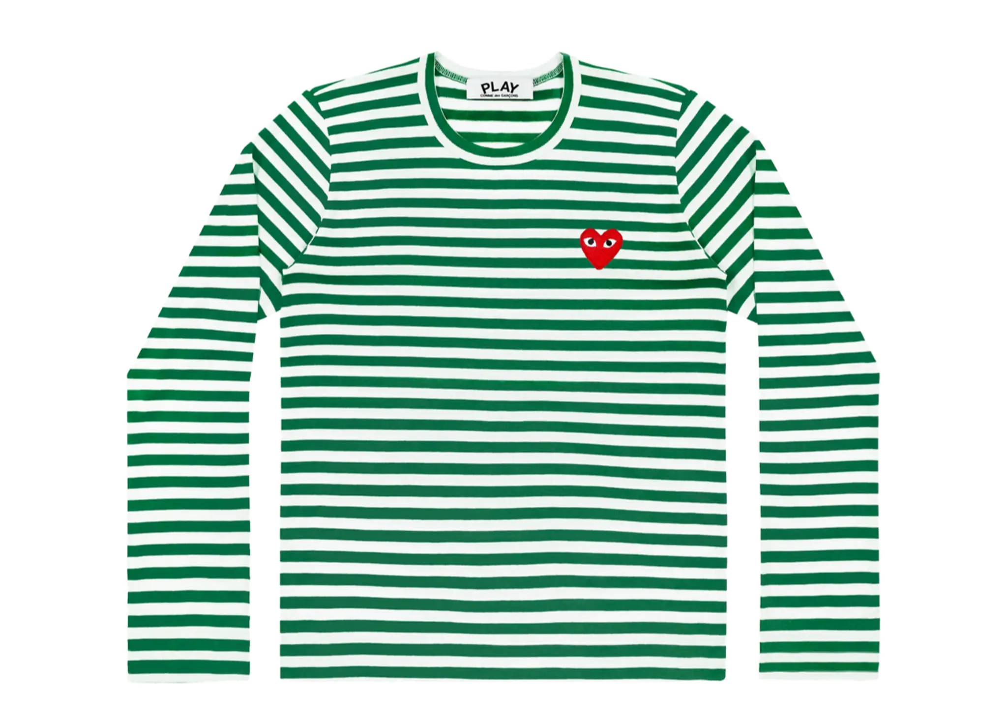 Comme Des Garçons Red Play Striped T-Shirt Green