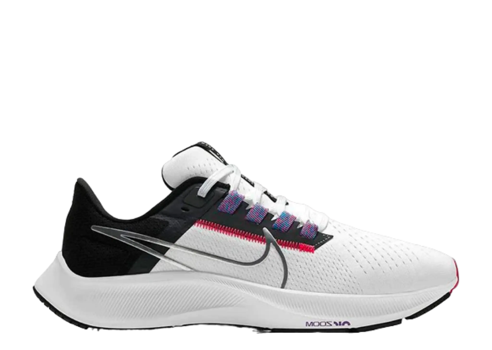 Nike Air Zoom Pegasus 38 White Black Flash Crimson (Women's)