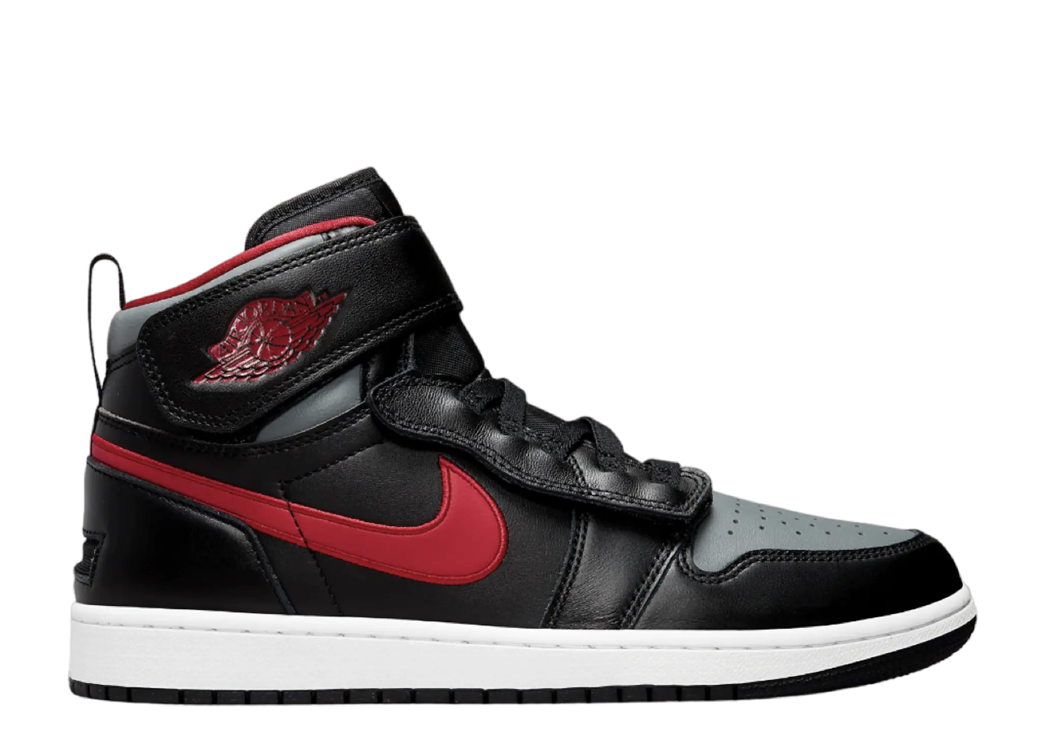 Air Jordan 1 High FlyEase Black Gym Red Smoke Grey