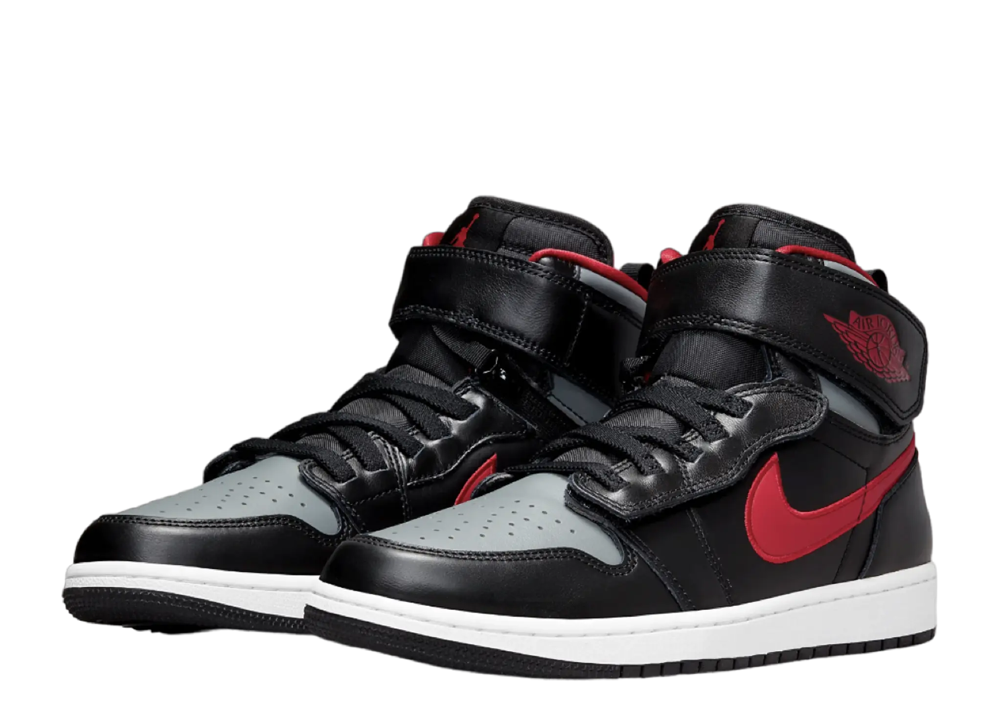 Air Jordan 1 High FlyEase Black Gym Red Smoke Grey - photo 2