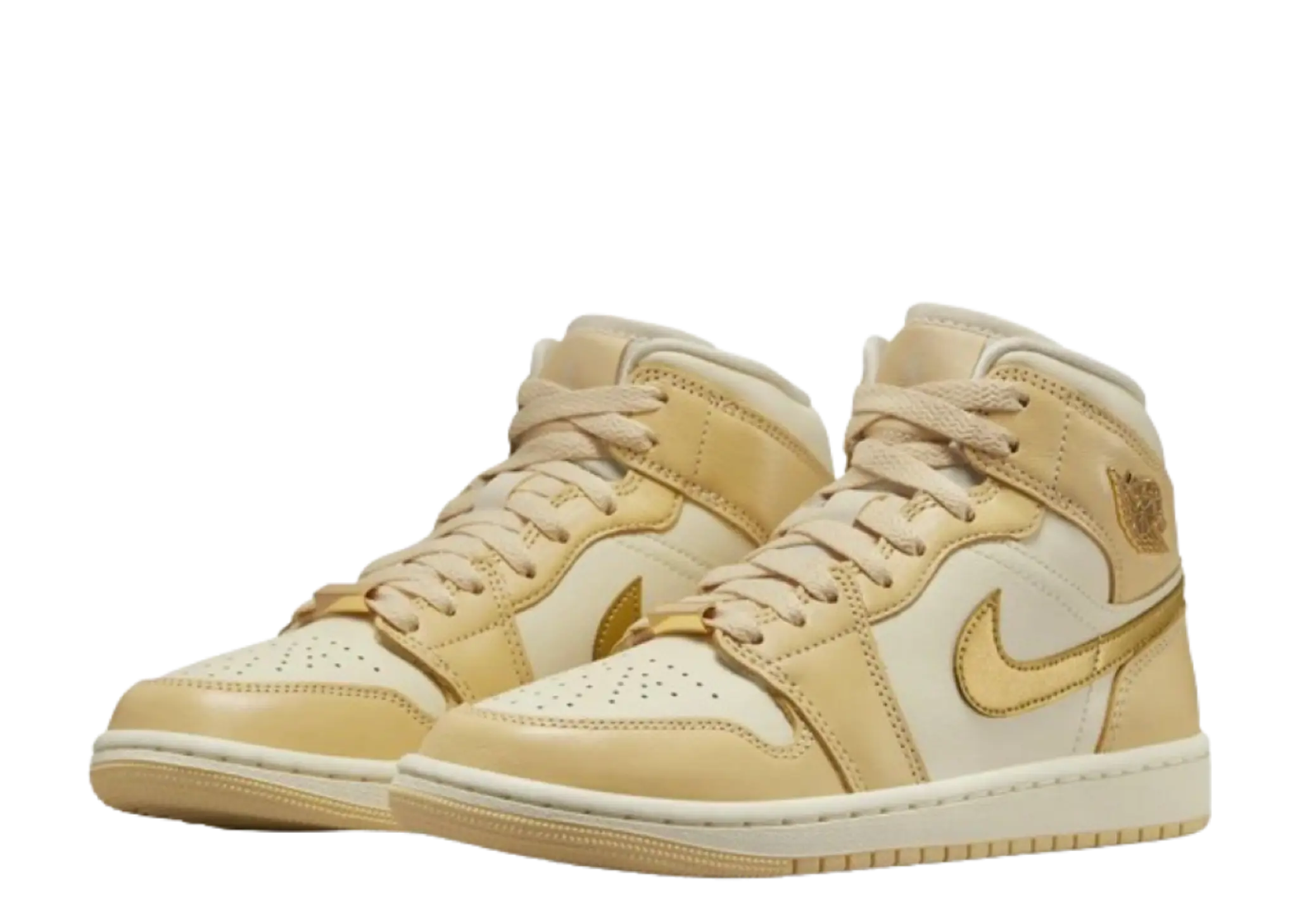 Jordan 1 Mid SE Pale Vanilla Metallic Gold (Women's) - photo 2