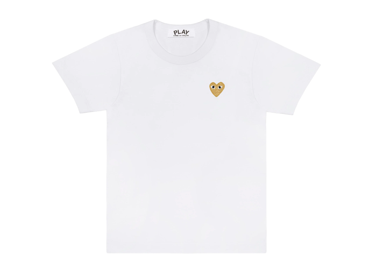Comme De Garçons Play Gold Emblem T-Shirt White