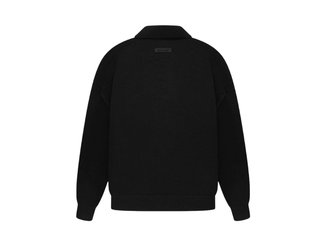 Fear of God Essentials Knit Polo Jet Black - photo 2