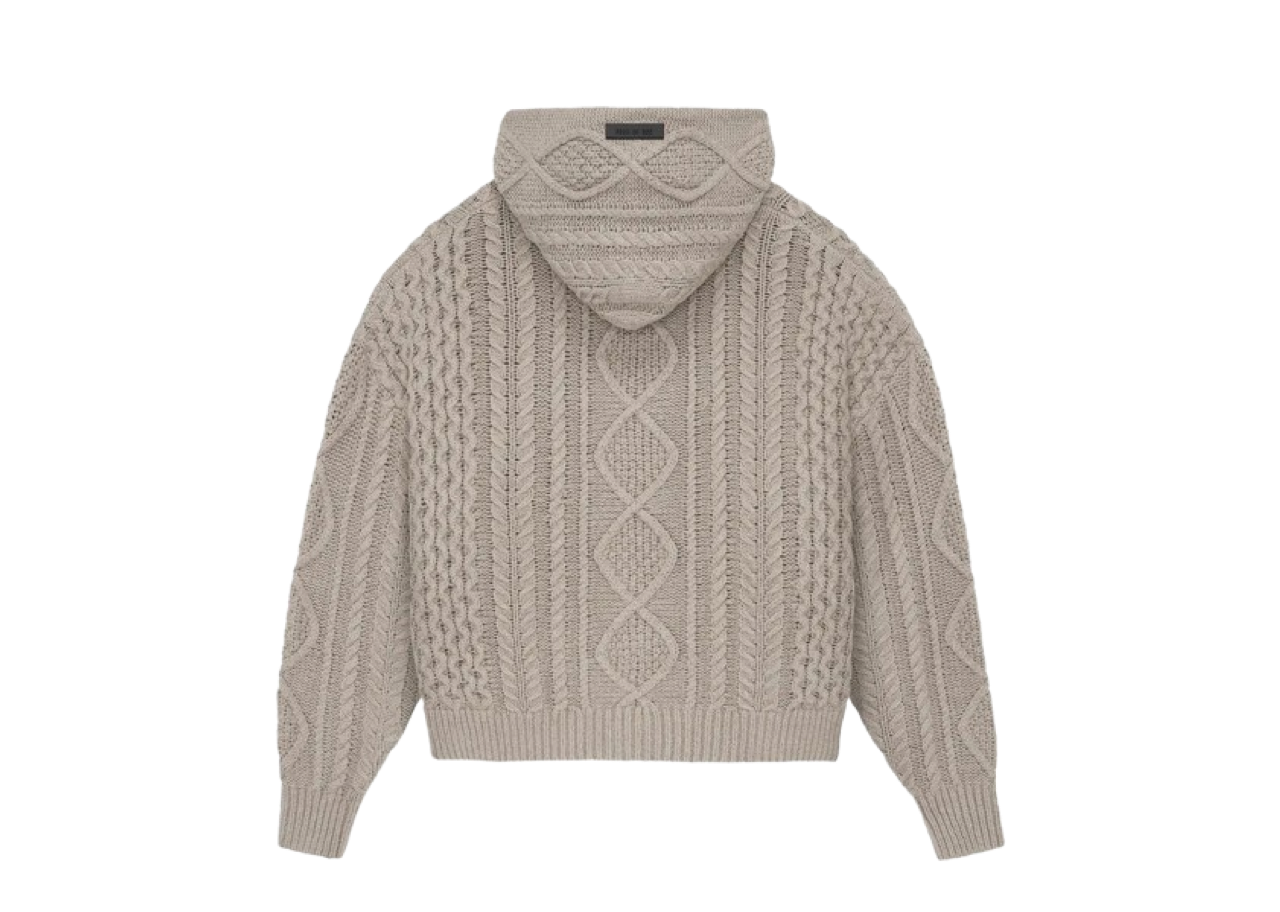 Fear of God Essentials Cable Knit Hoodie 'Core Heather' - photo 2