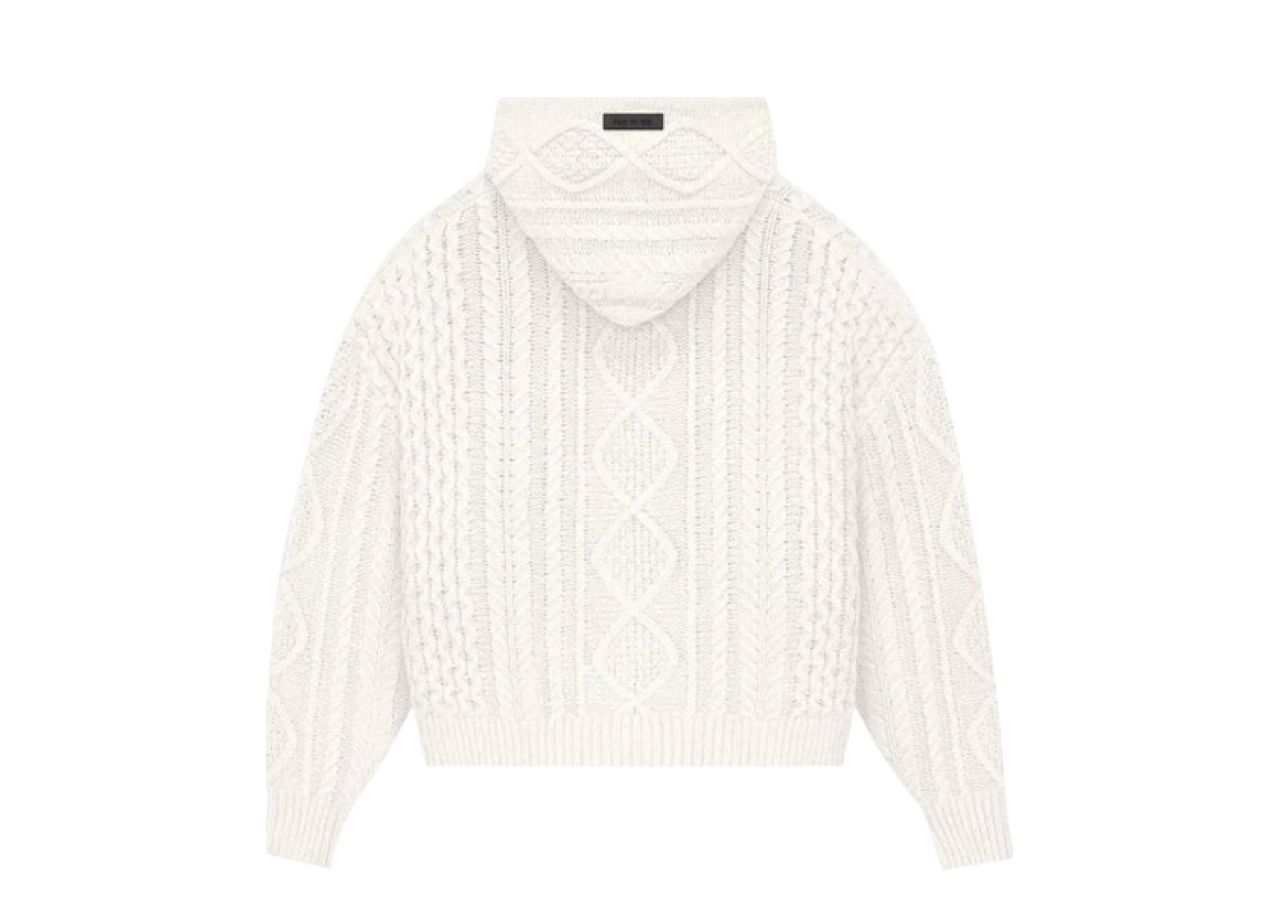 Fear of God Essentials Cable Knit Hoodie Cloud Dancer - photo 2