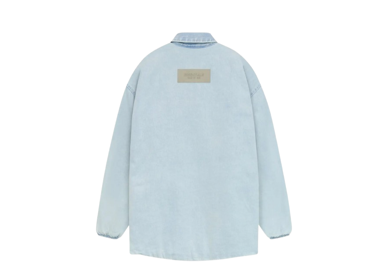 Fear of God Essentials Filled Shirt Jacket Light Washed Denim - photo 2