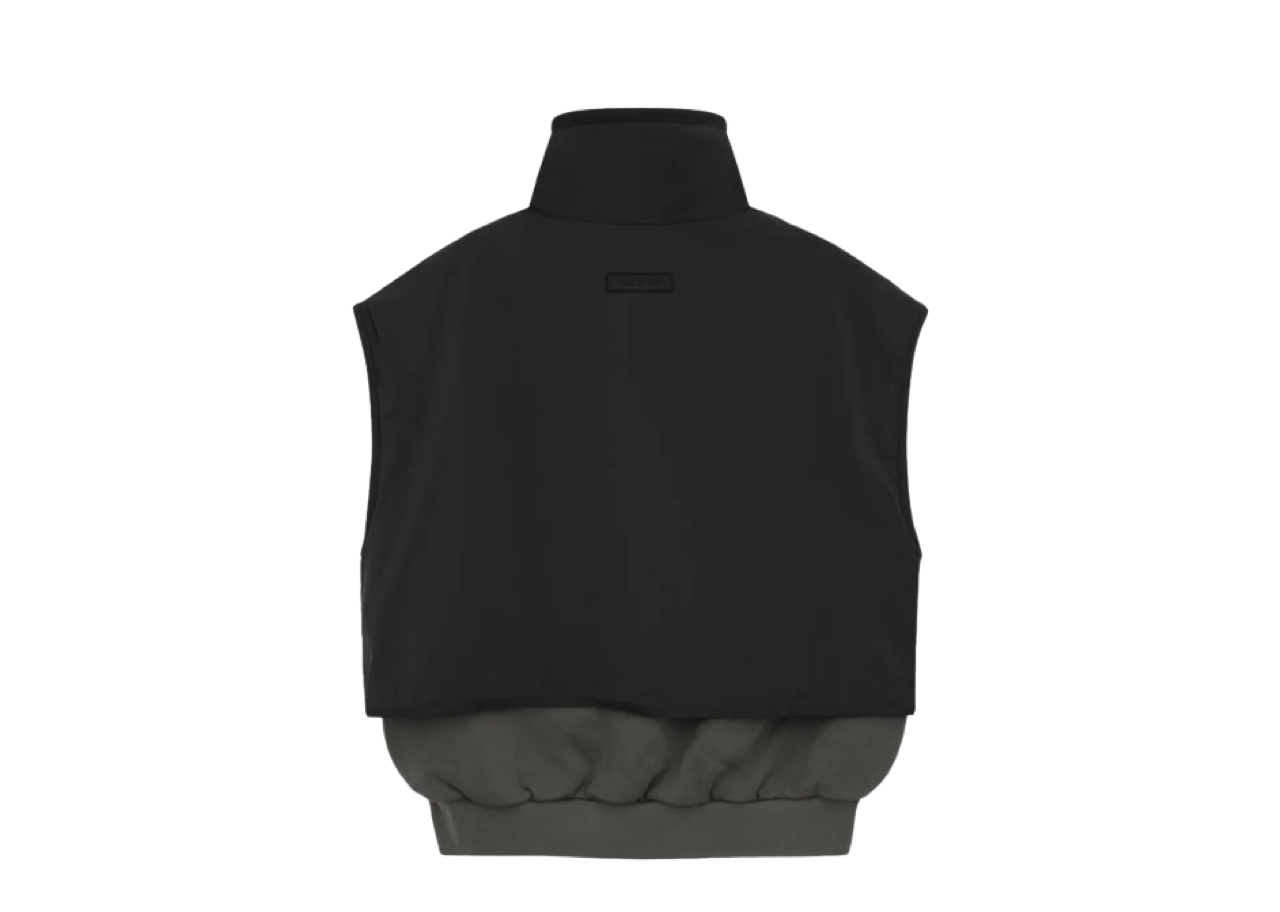 Fear of God Essentials Nylon Fleece Mockneck Vest 'Ink/Jet Black' - photo 2