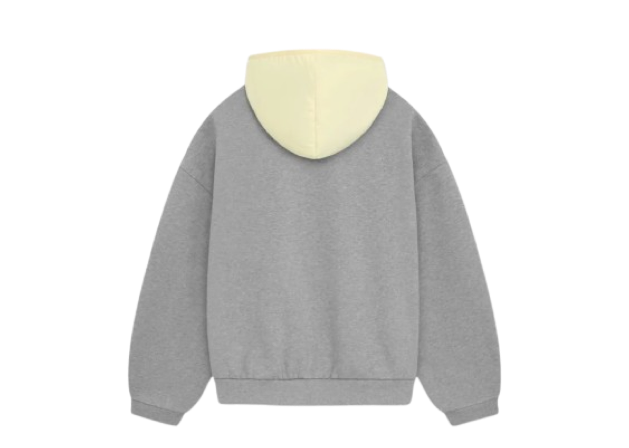 Fear of God Essentials Nylon Fleece Hoodie Dark Heather Oatmeal/Garden Yellow - photo 2