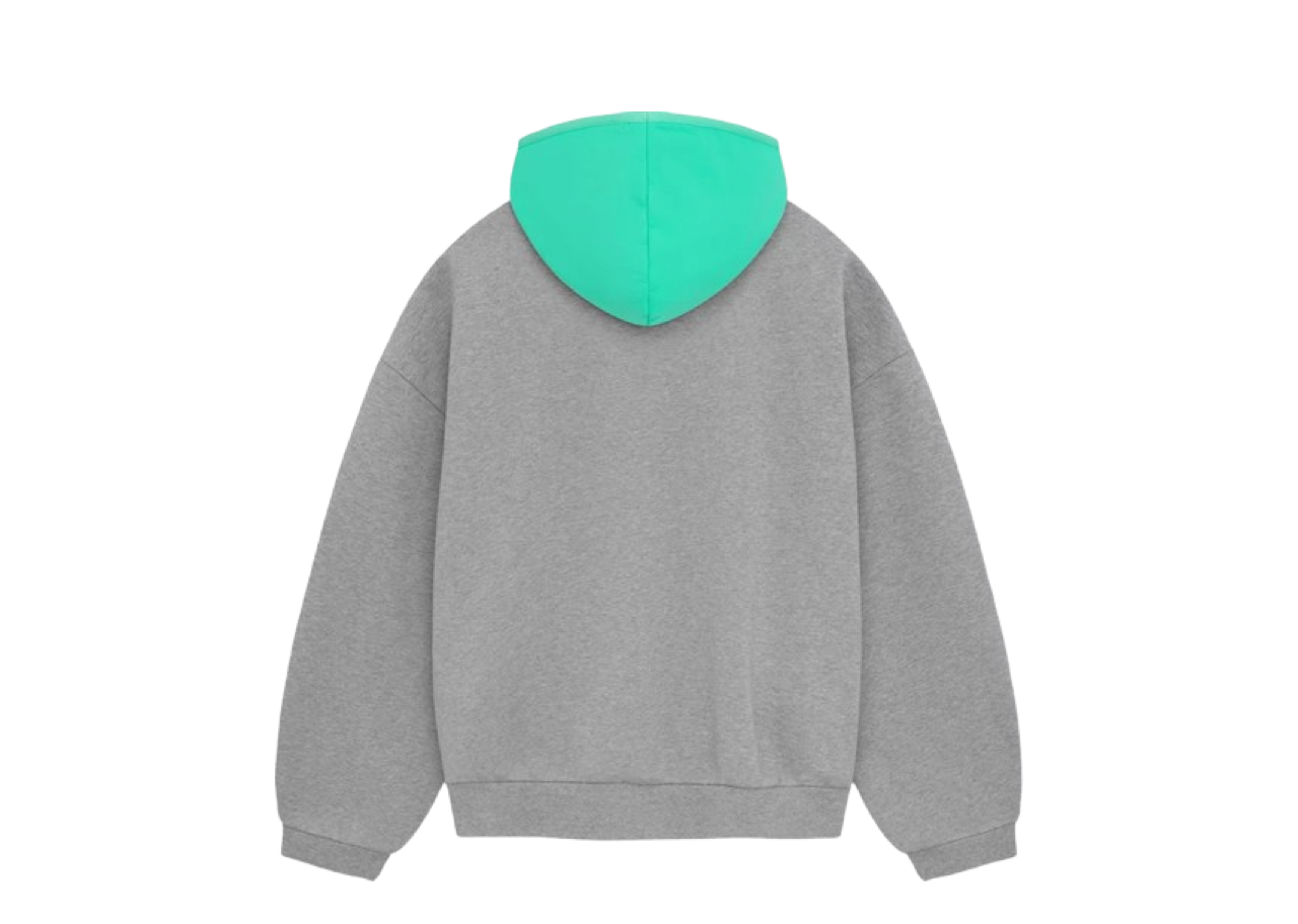 Fear of God Essentials Nylon Fleece Hoodie Dark Heather Oatmeal/Mint Leaf - photo 2