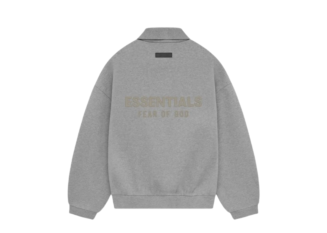 Fear of God Essentials Long-Sleeve Polo Dark Heather Oatmeal - photo 2