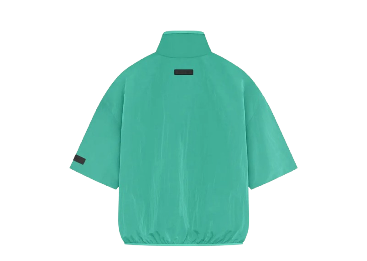 Fear of God Essentials Crinkle Nylon Half Zip Short-Sleeve Shirt 'Mint Leaf' - photo 2