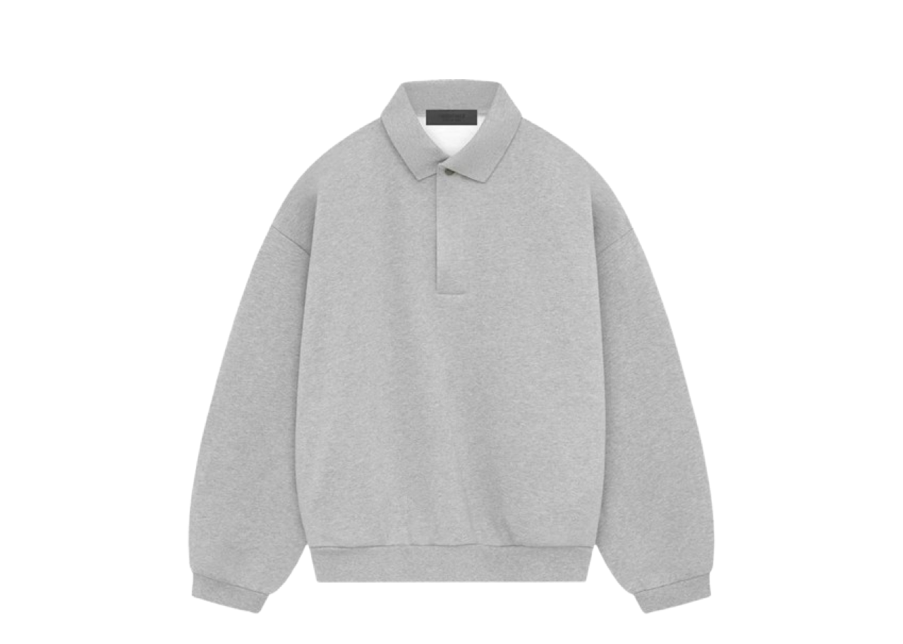 Fear of God Essentials Long-Sleeve Polo Light Heather Grey