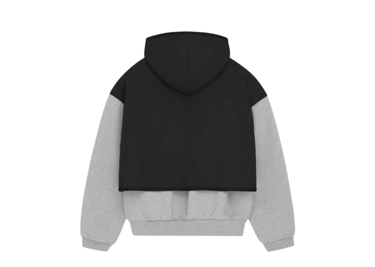 Fear of God Essentials Nylon Fleece Hooded Sweater Light Heather Grey/Jet Black - photo 2
