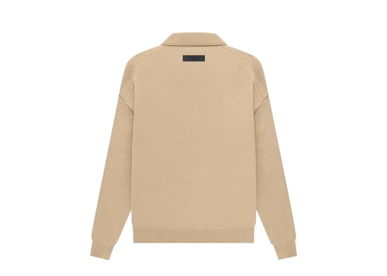 Fear of God Essentials Knit Long-Sleeve Polo 'Sand' - photo 2