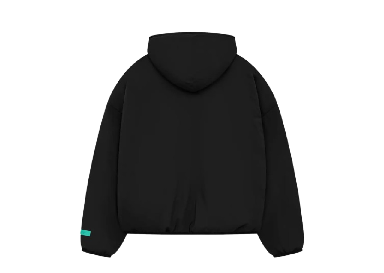 Fear of God Essentials Nylon Filled Half Zip Hoodie Jet Black - photo 2