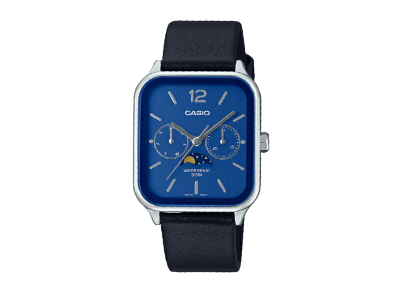 Casio Moon Phase Blue Dial Stailess Steel