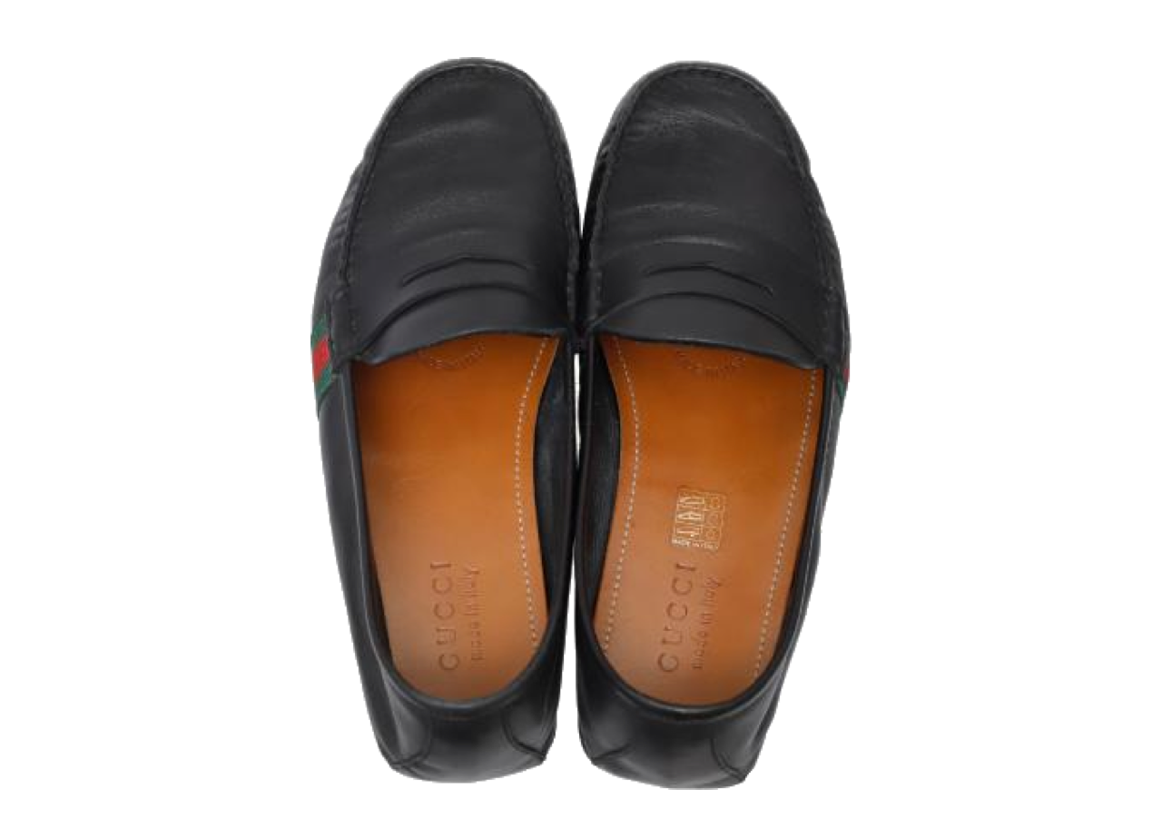 Gucci Web Driver Loafers Black Leather - photo 2