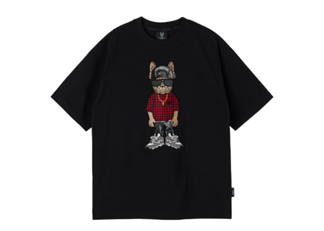 Lifework Snapback Hipdog Applique T-Shirt Black