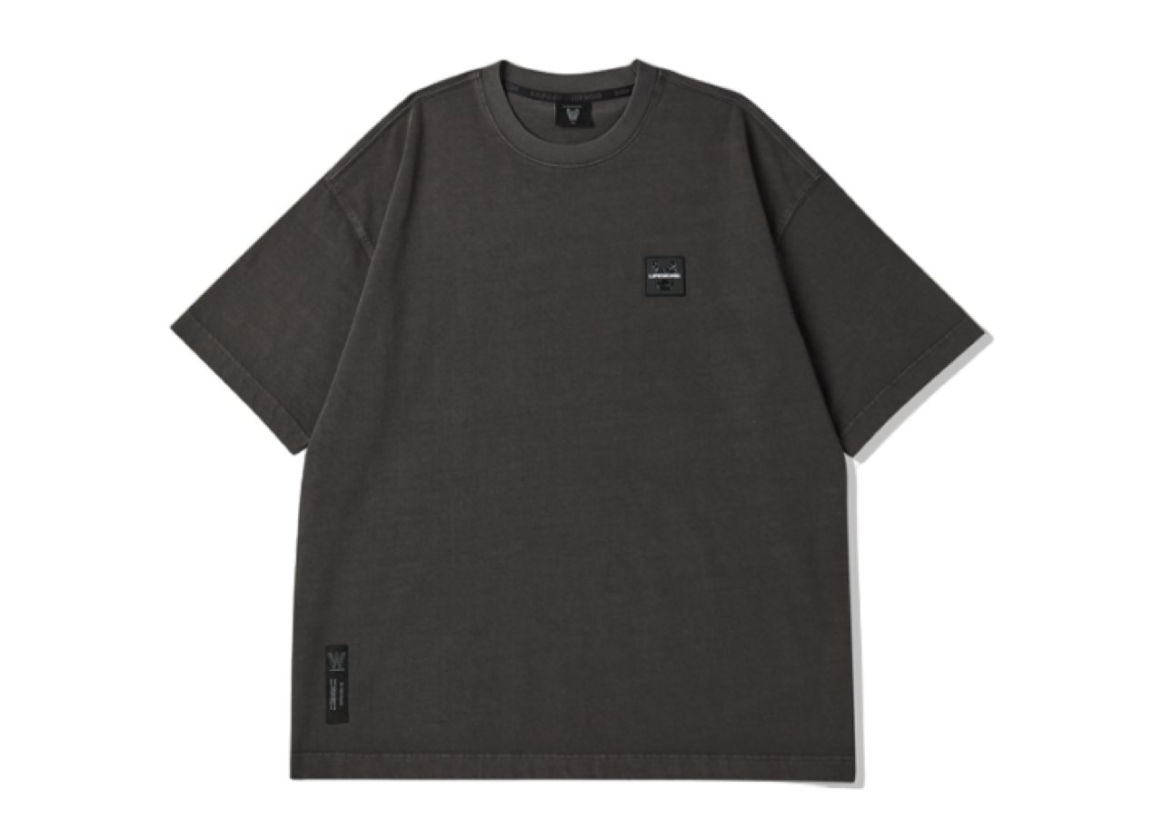 Lifework Square Waffen Pigment T-Shirt Charcoal Grey