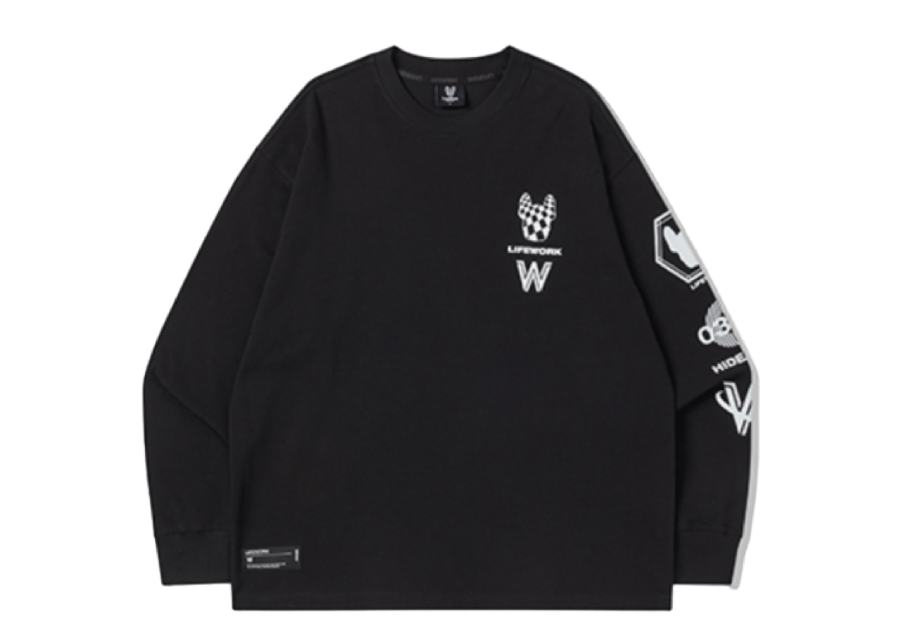 Lifework Multi Artwork Long Sleeved Black