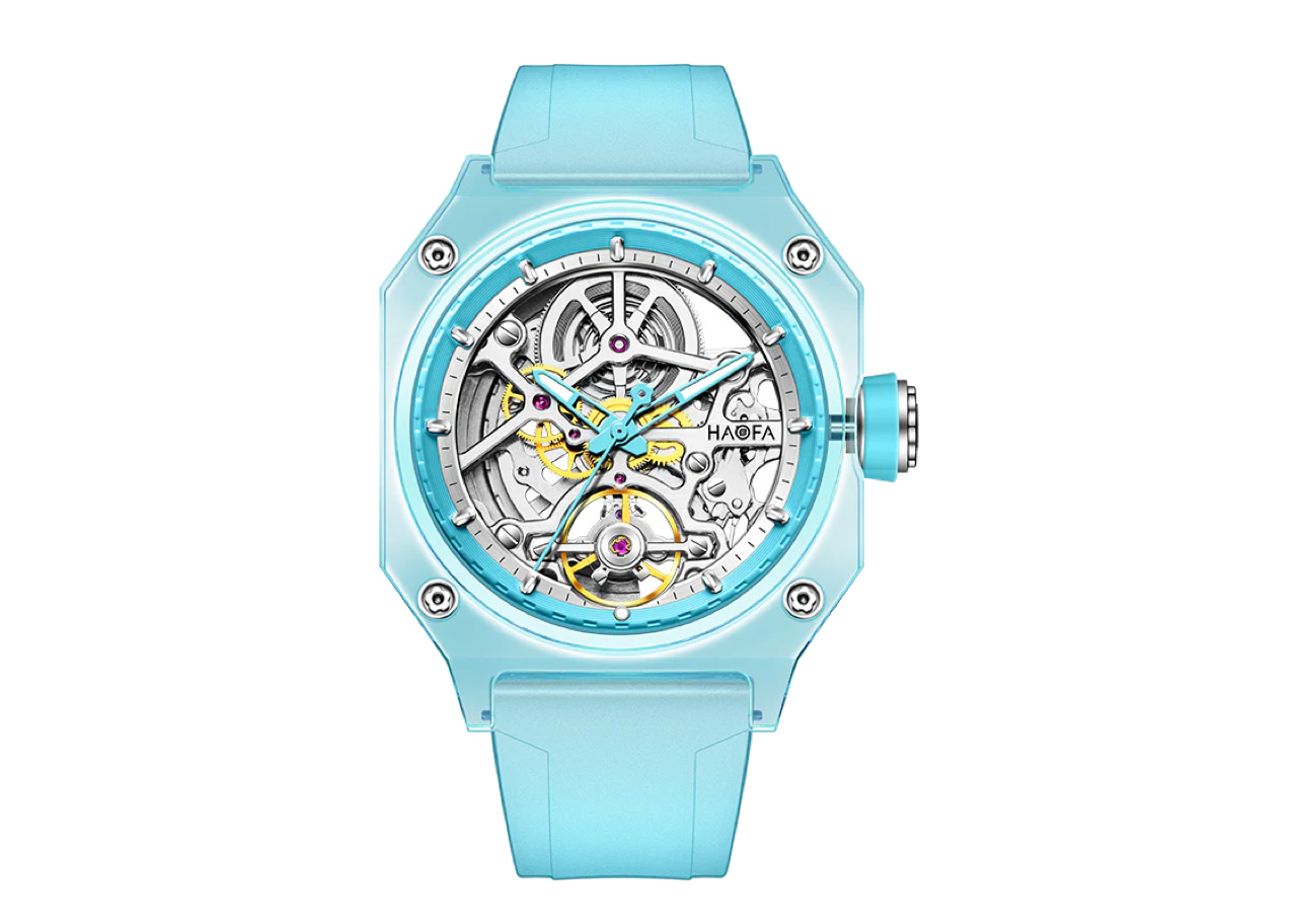 Haofa Color Crystal Automatic Watch Power 72 Hours Blue