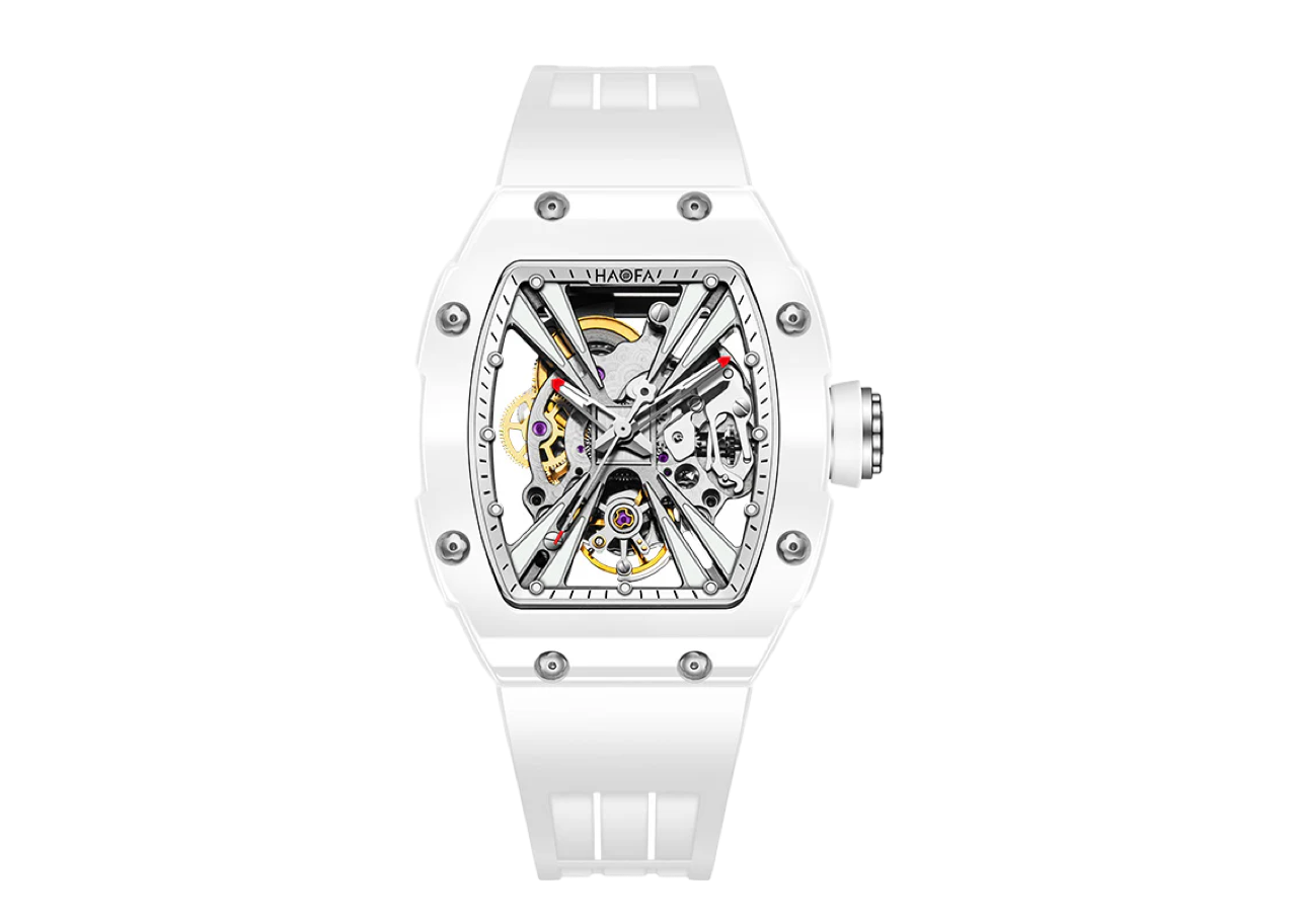 Haofa 1993 Middle Size Ceramic Bezel 40h Power Reserve Automatic Watch White