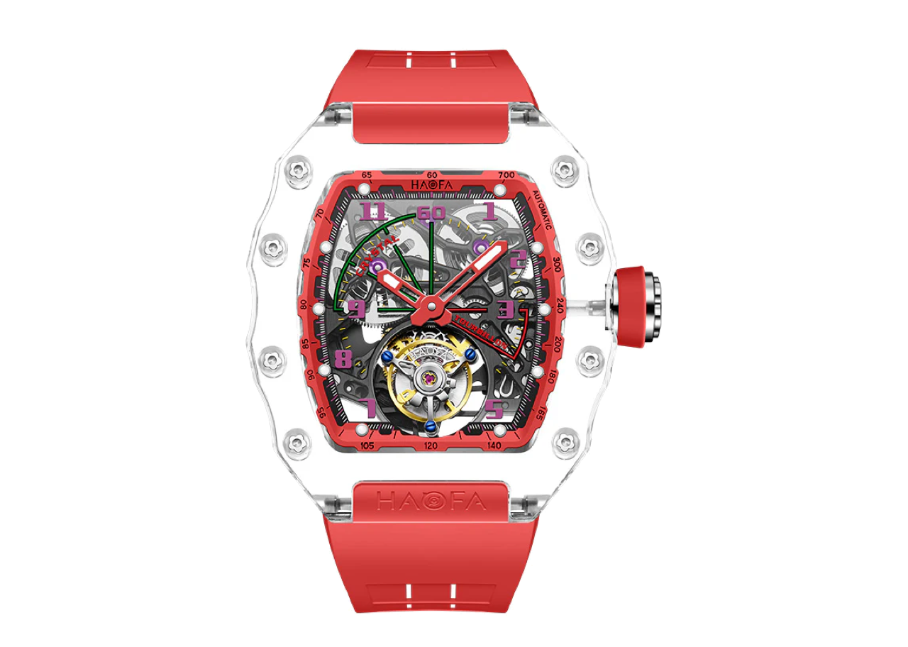 Haofa K9 Automatic Tourbillon Watch Model 2210 Red