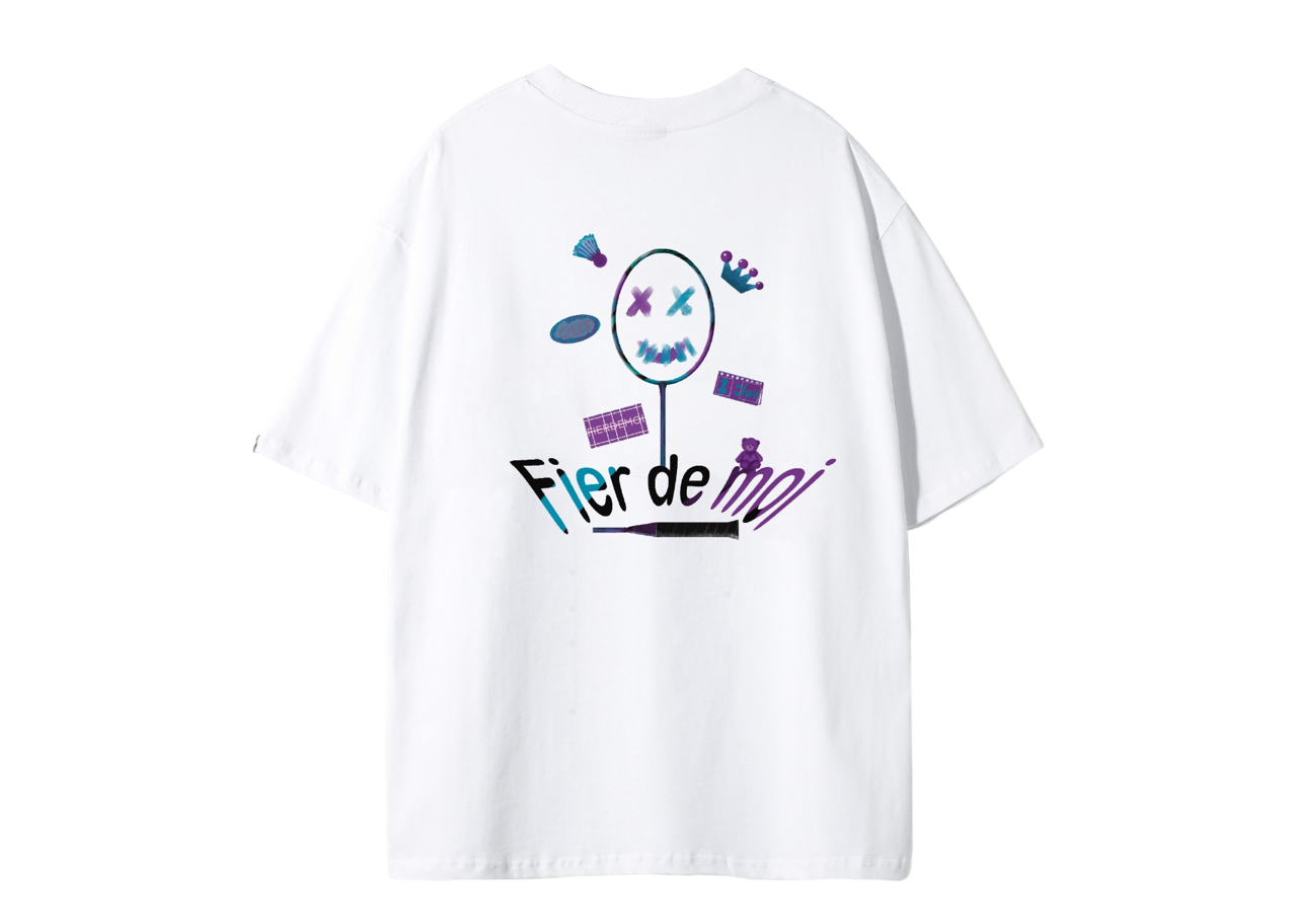 Fier De Moi Badminton T-shirt White