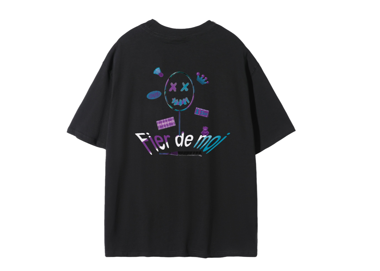 Fier De Moi Badminton T-shirt Black