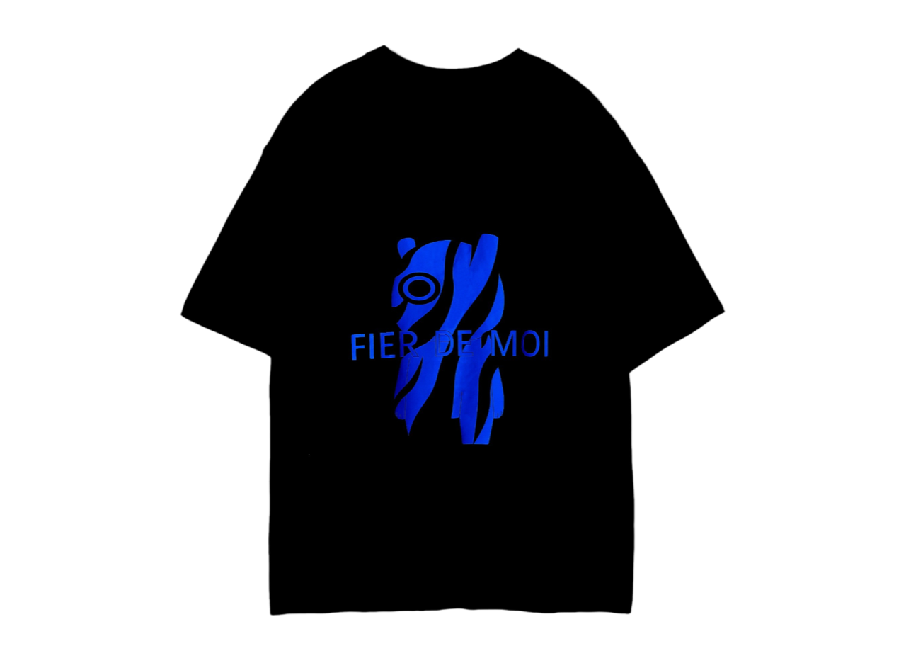 Fier De Moi Bear Back Printing T-shirt Black