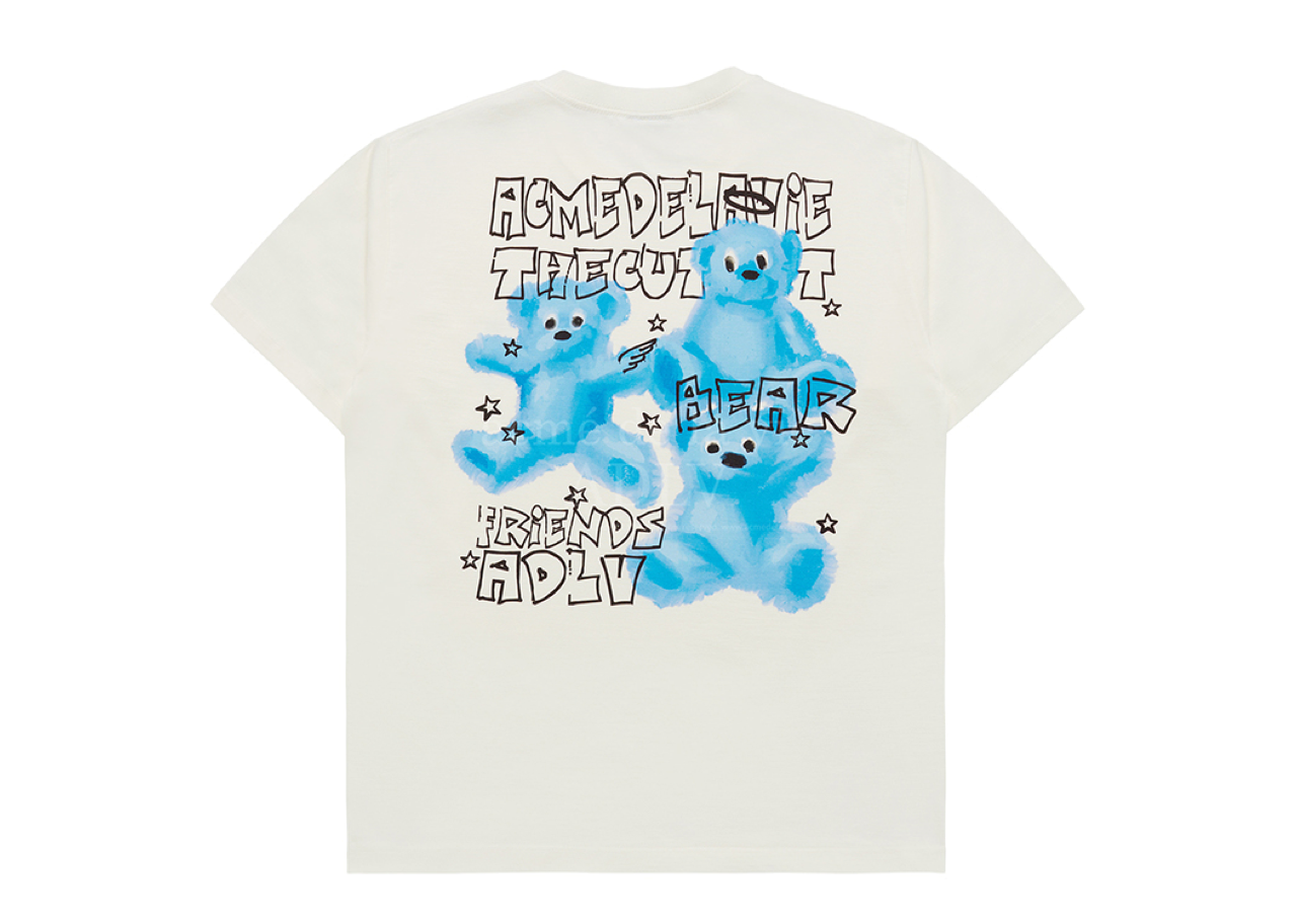 Acme De La Vie Crayon Three Bear Artwork T-Shirt Cream